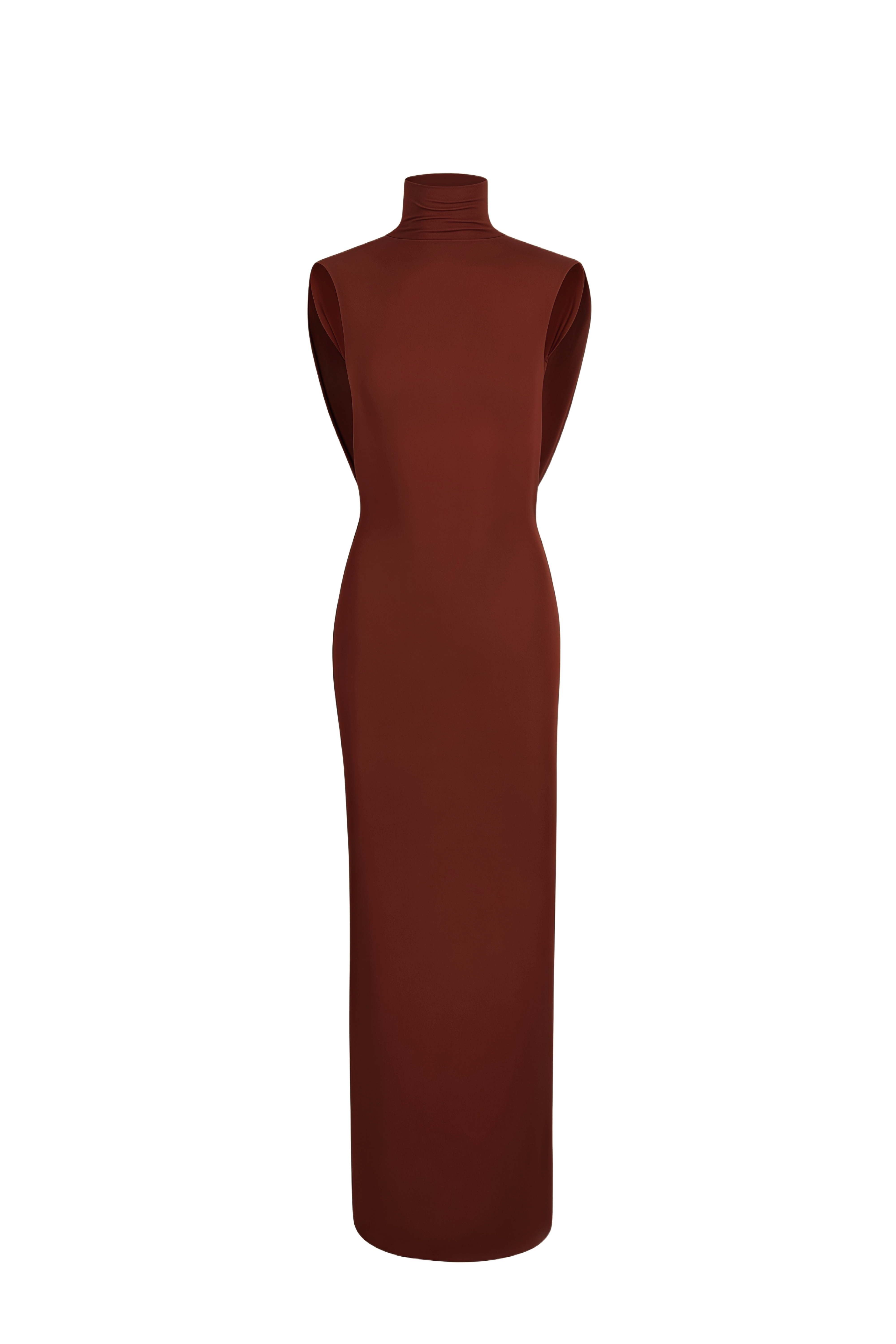 Cara Camel Brown Open Back Draped Maxi Dress