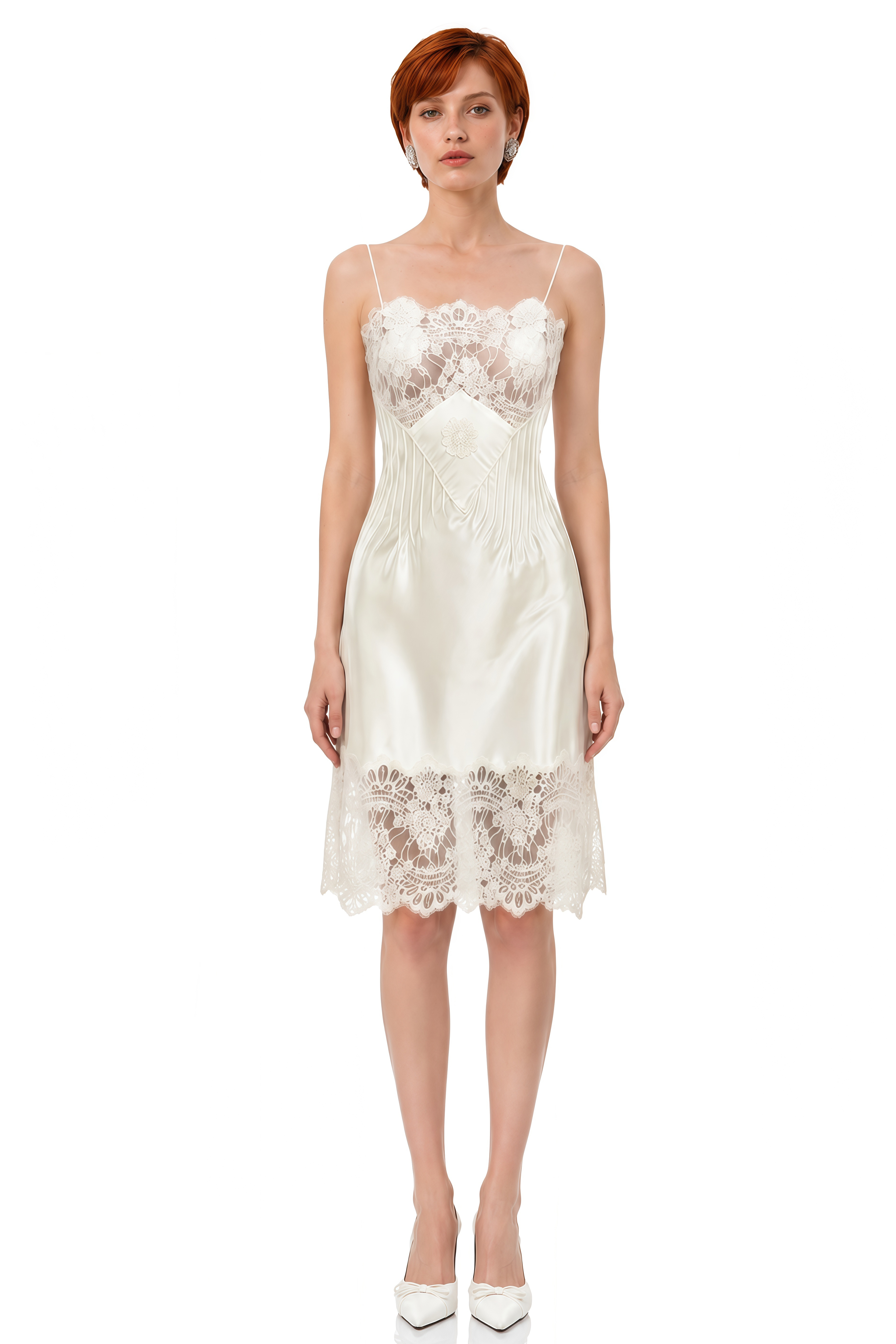 Hazel Ivory Lace Floral Mini Dress