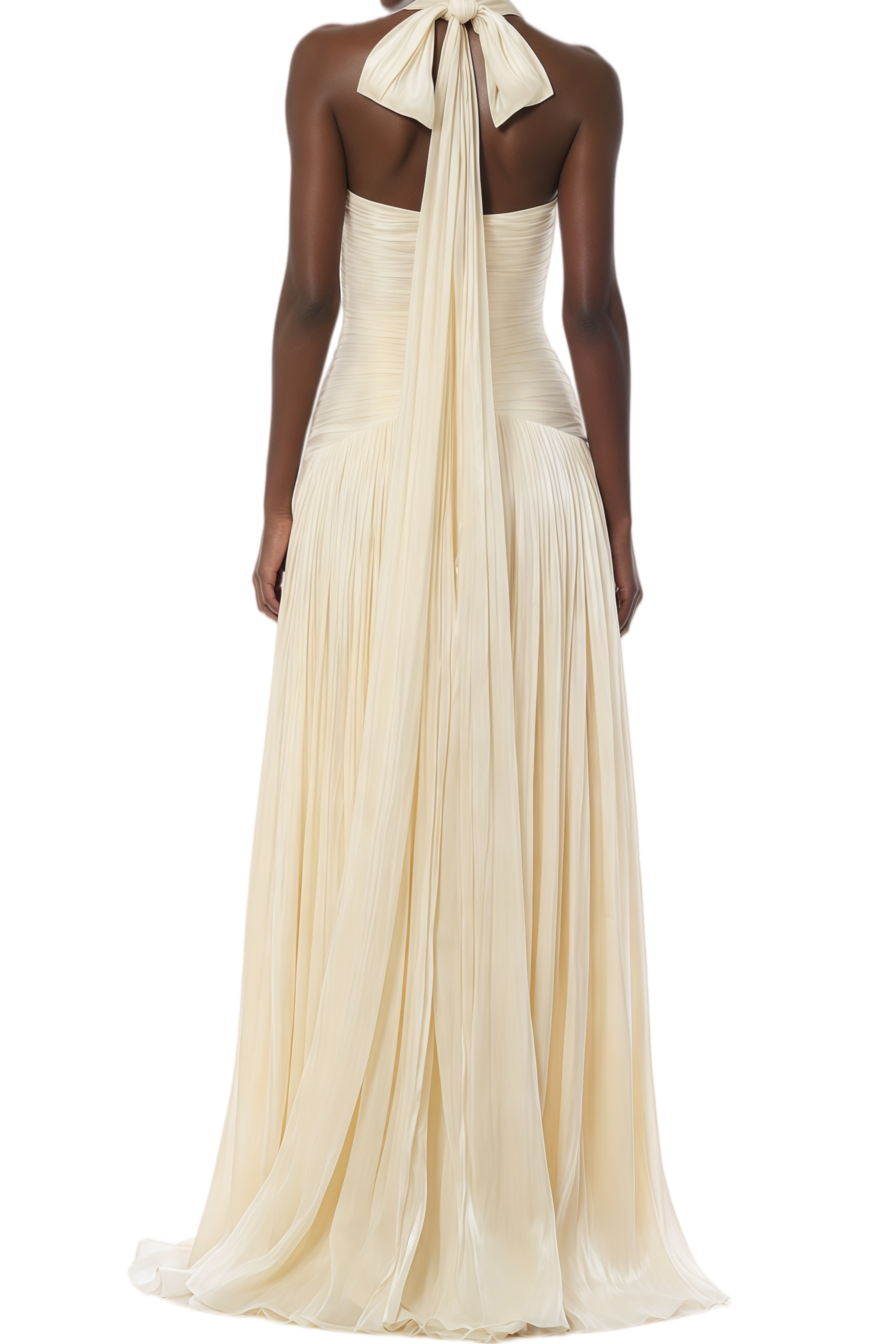 Bertha Neutral Gathered Maxi Dress