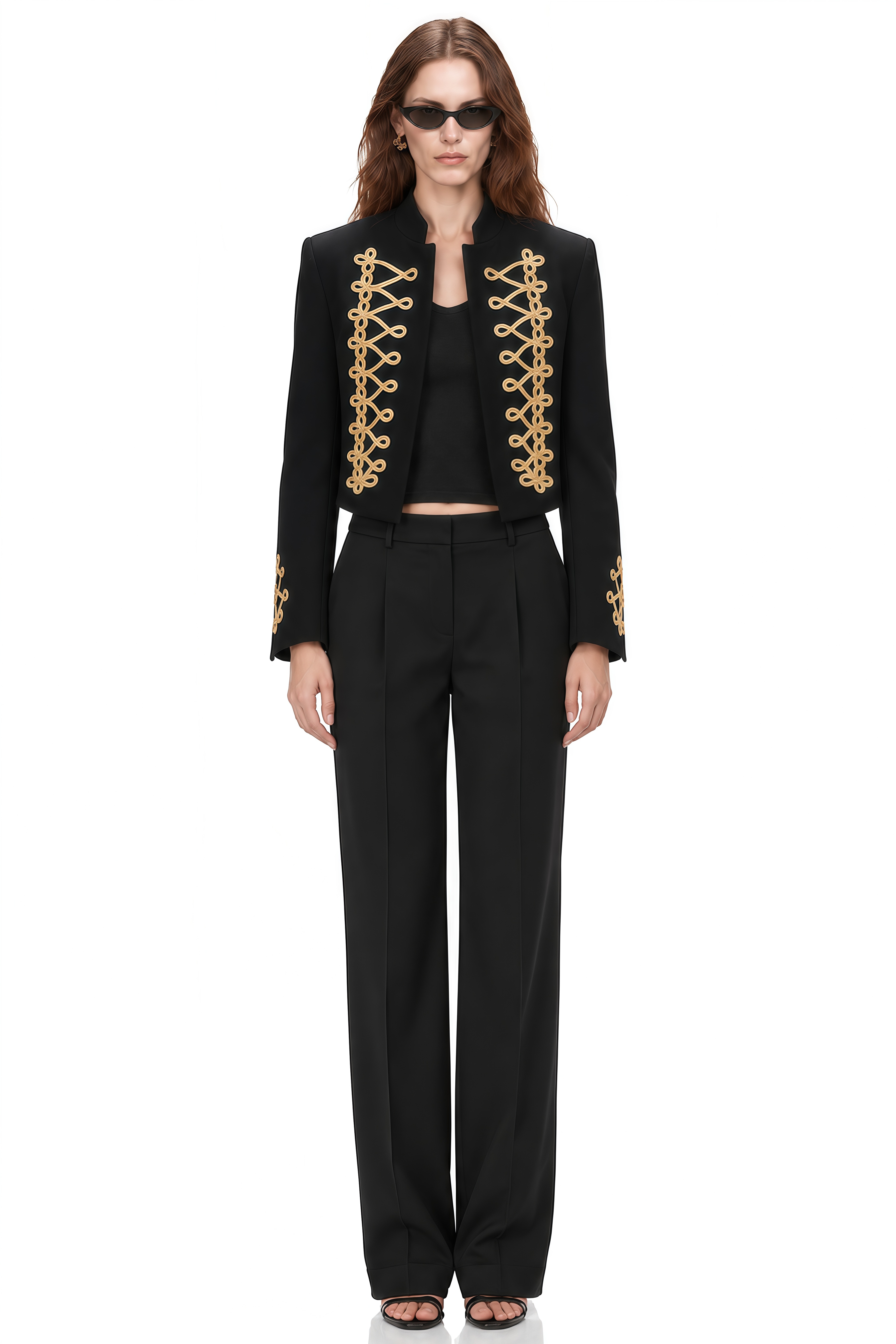 Clio Black Long Sleeves Embellished Jacket