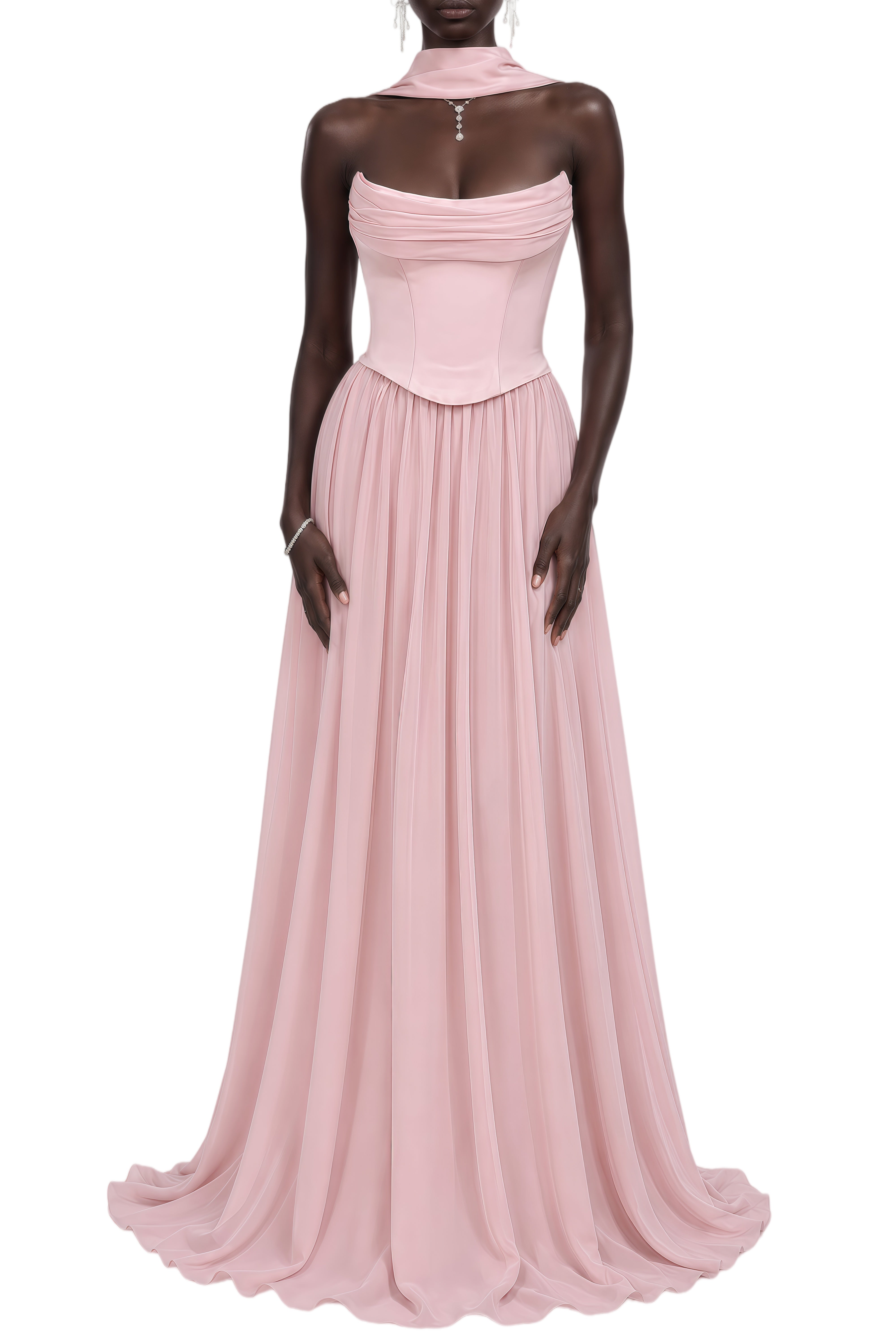 Ophelia Pink Off Shoulder Sleeveless Maxi Dress