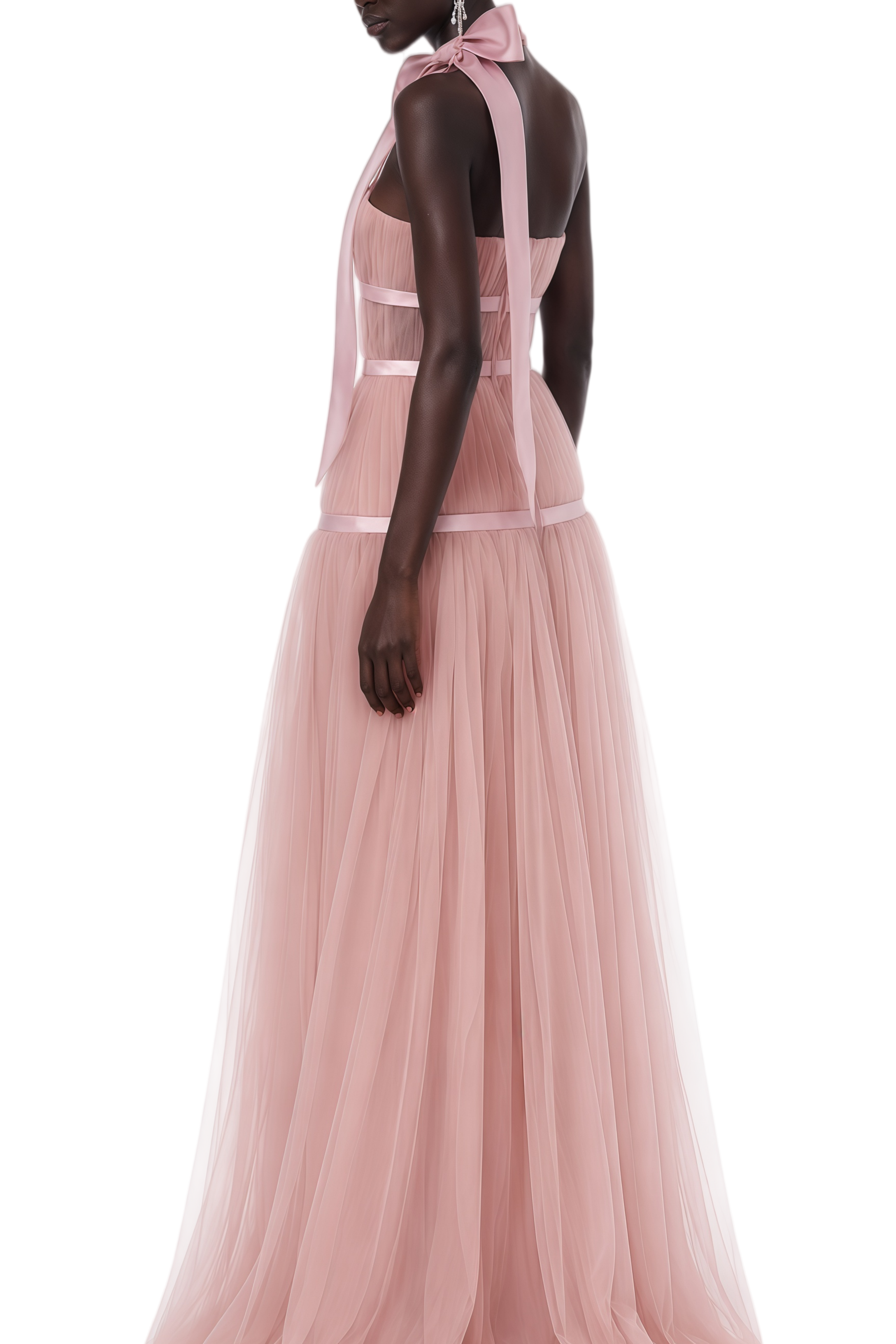 Nerissa Pink Sleeveless Halterneck Maxi Dress