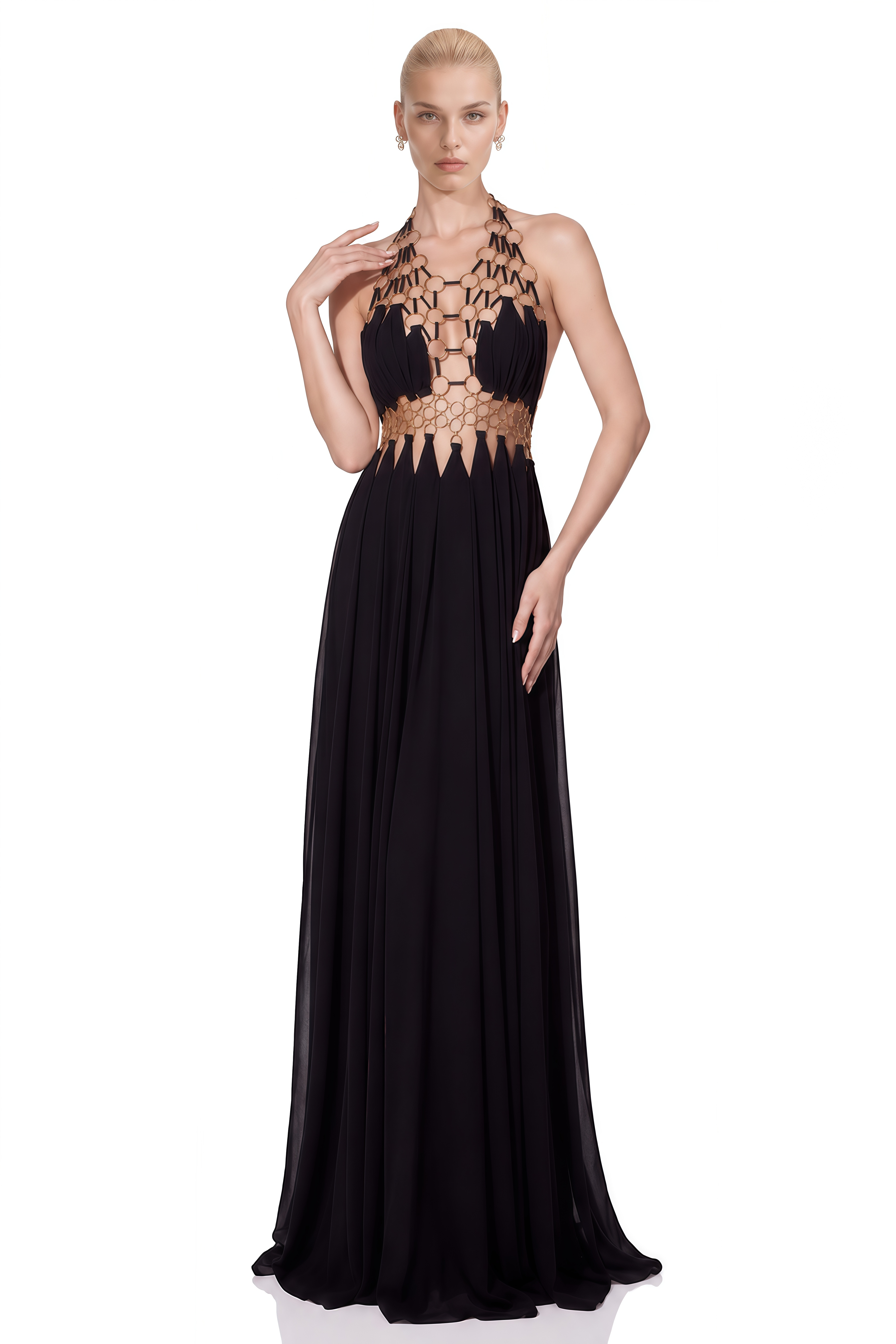 Posie Black Halterneck Cut-Out Maxi Dress