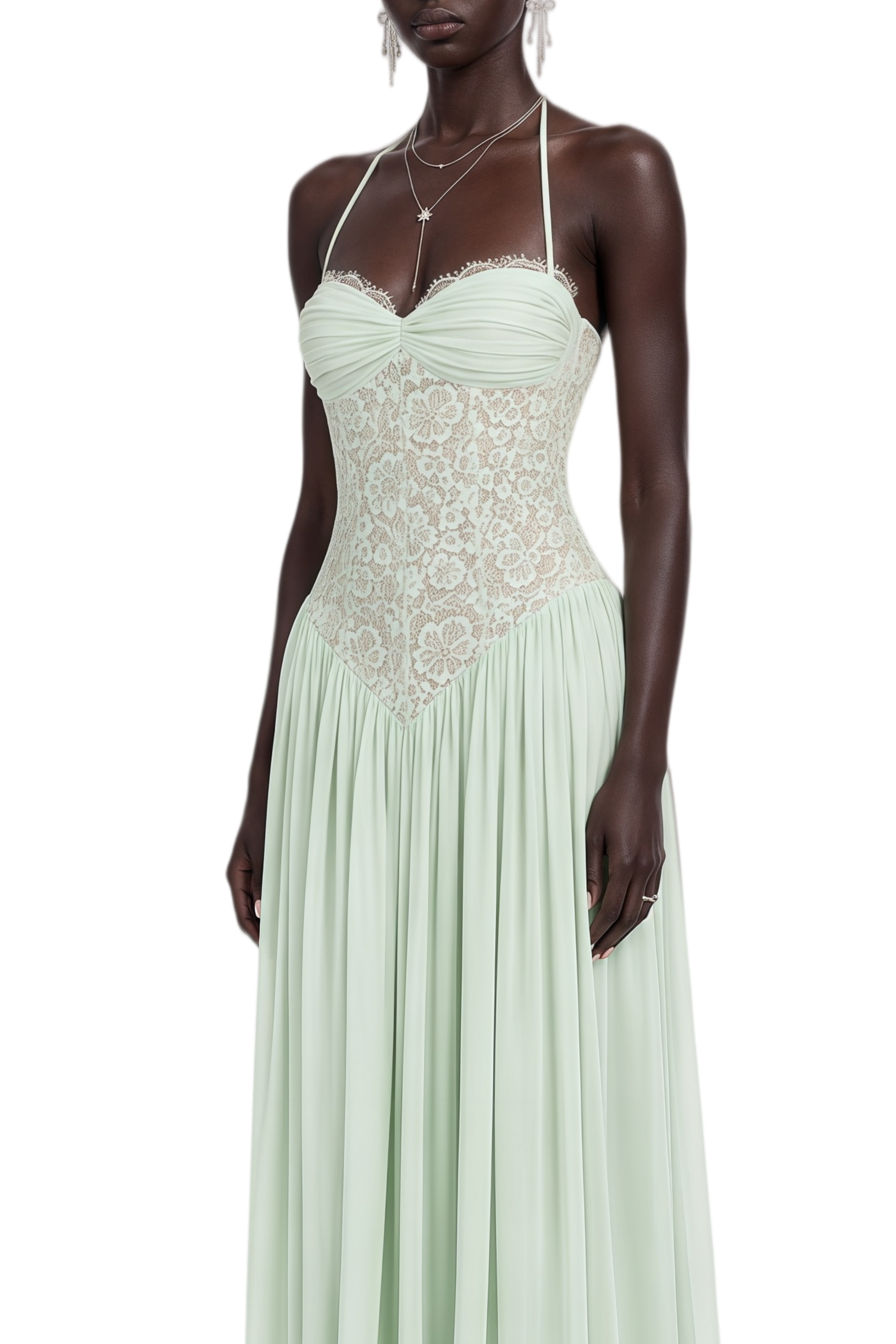 Felicity Green Sleeveless Ruched Maxi Dress
