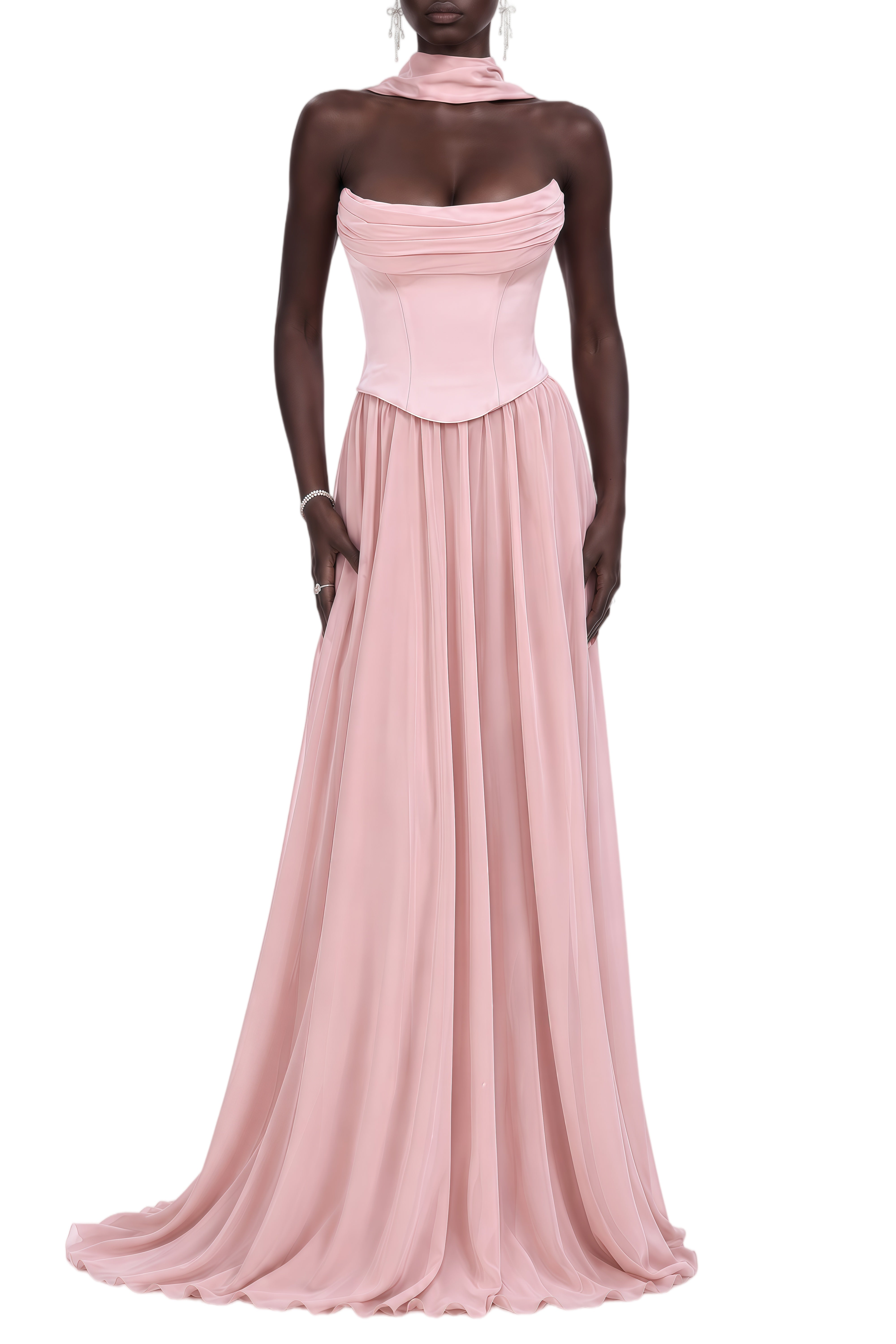 Ophelia Pink Off Shoulder Sleeveless Maxi Dress