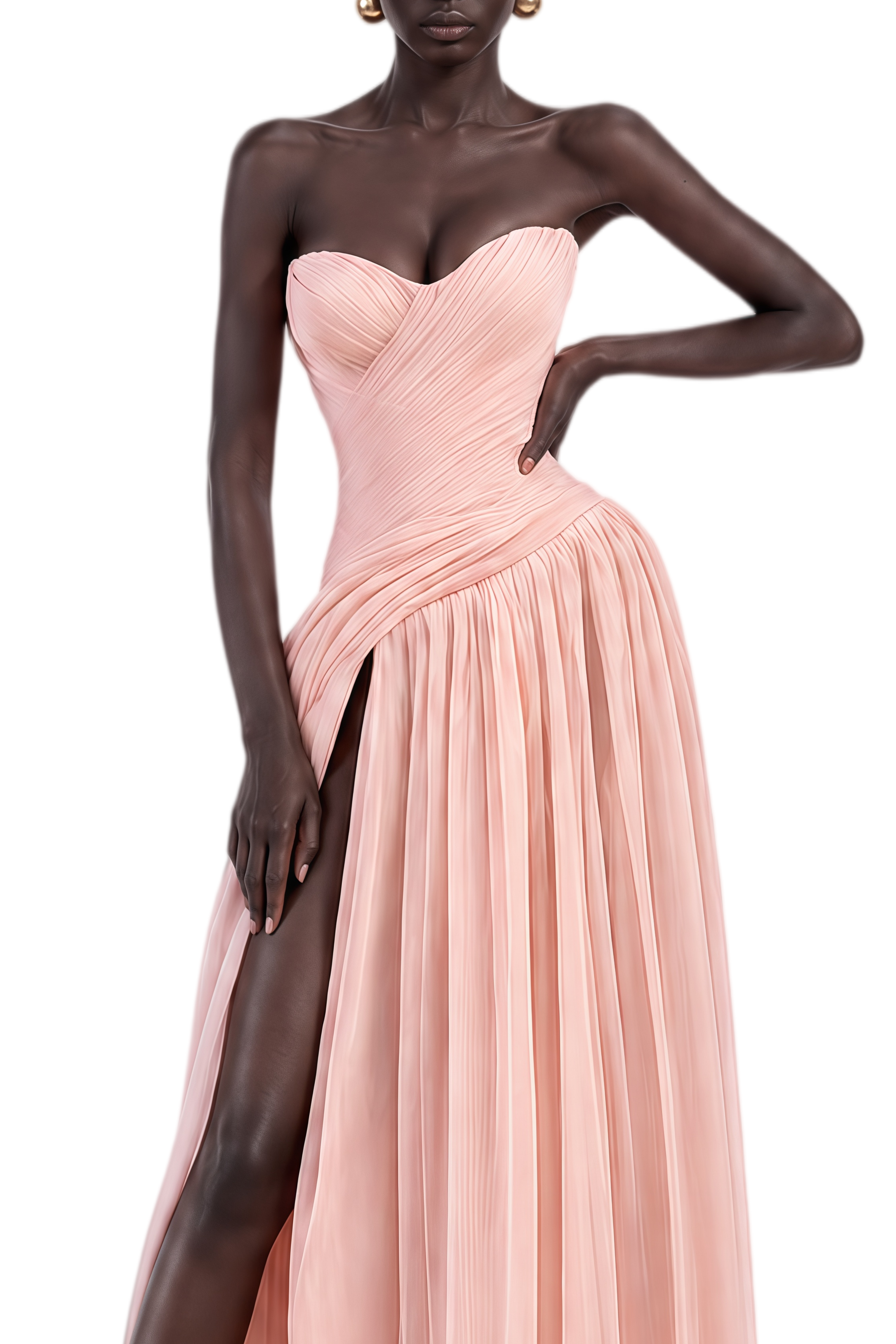 Aurelia Pink Sleeveless Sweetheart Maxi Dress