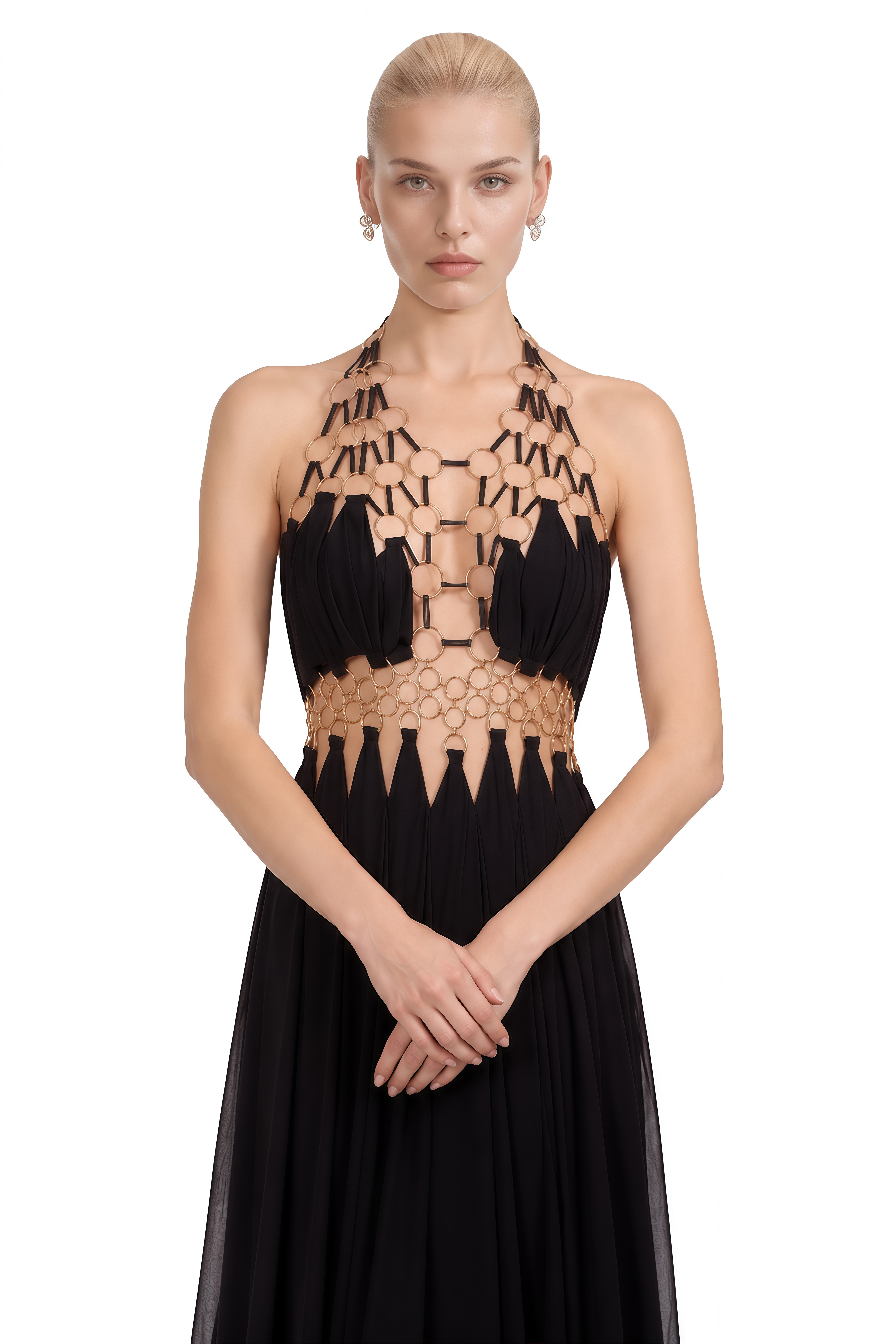 Posie Black Halterneck Cut-Out Maxi Dress