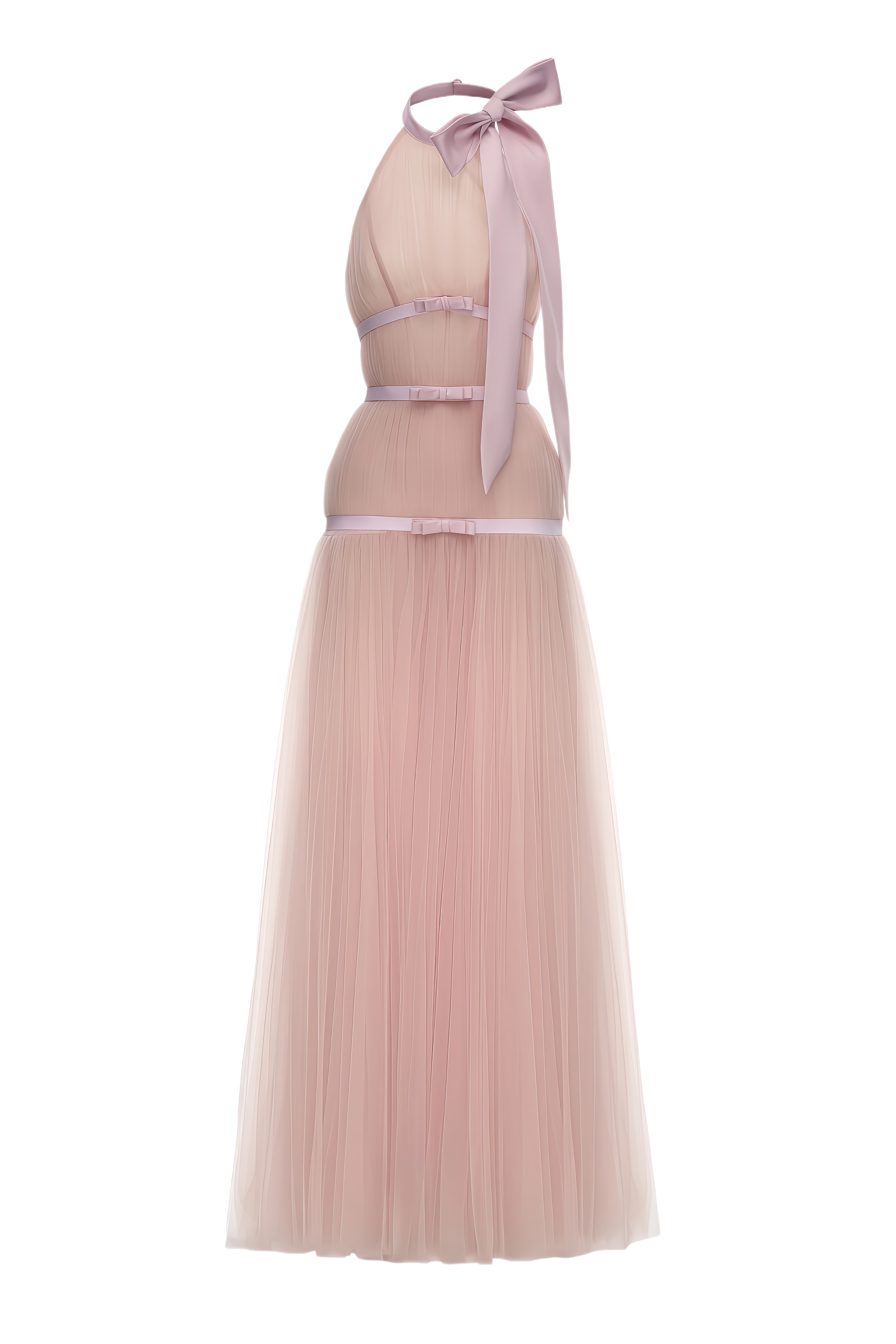Nerissa Pink Sleeveless Halterneck Maxi Dress