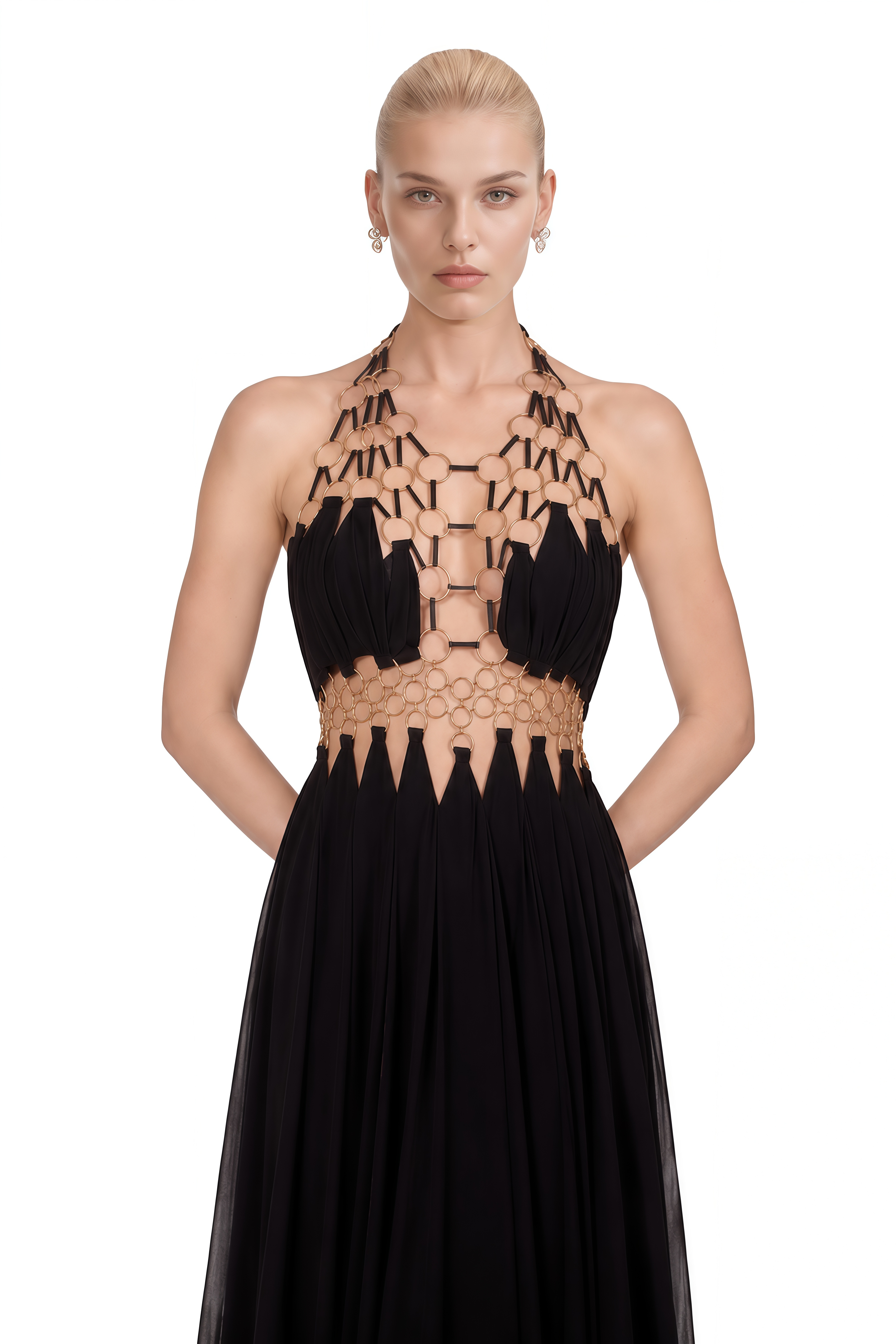 Posie Black Halterneck Cut-Out Maxi Dress