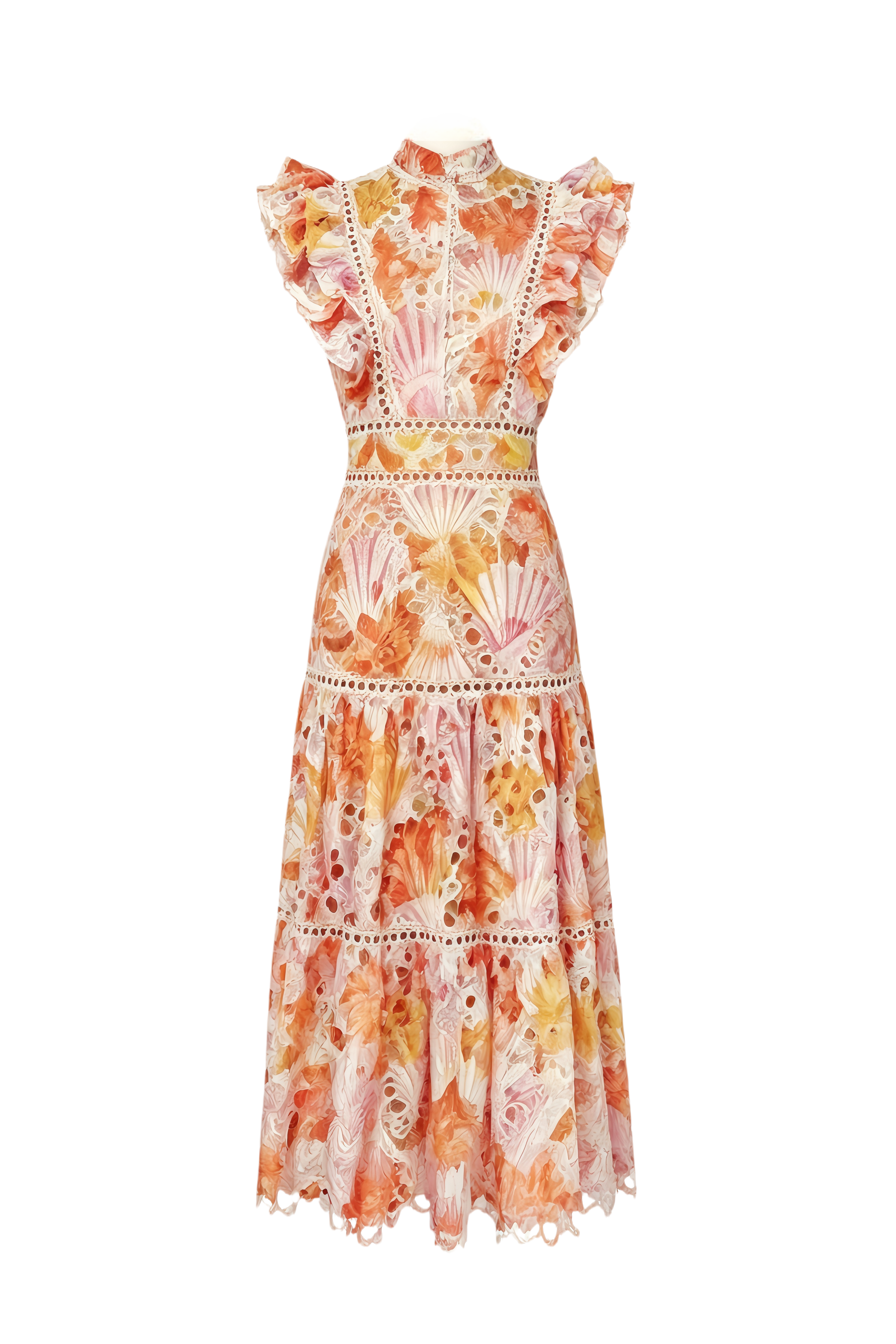 Belle Red Floral Print Sleeveless Maxi Dress