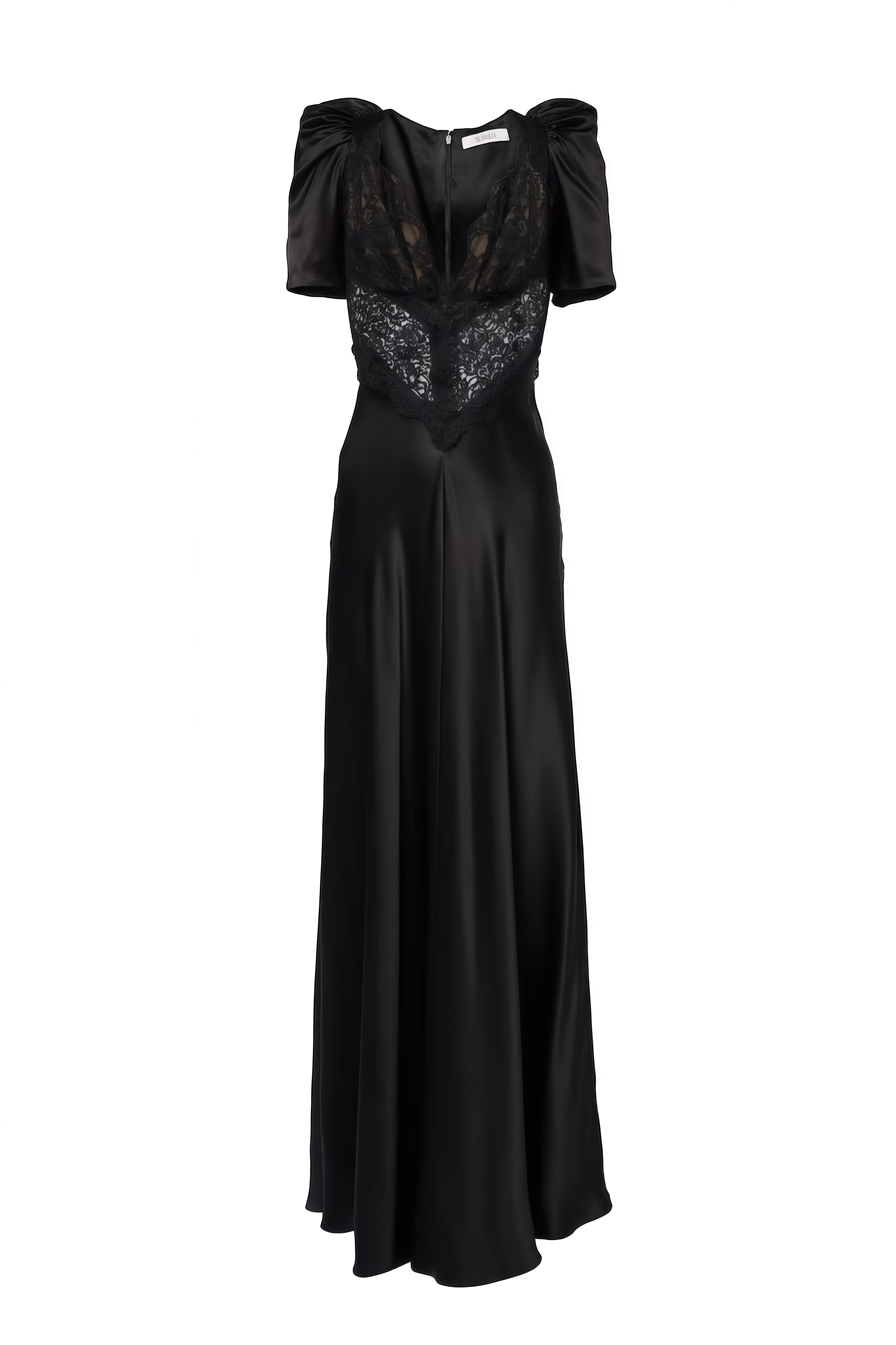Aurora Black Lace Draped Maxi Dress