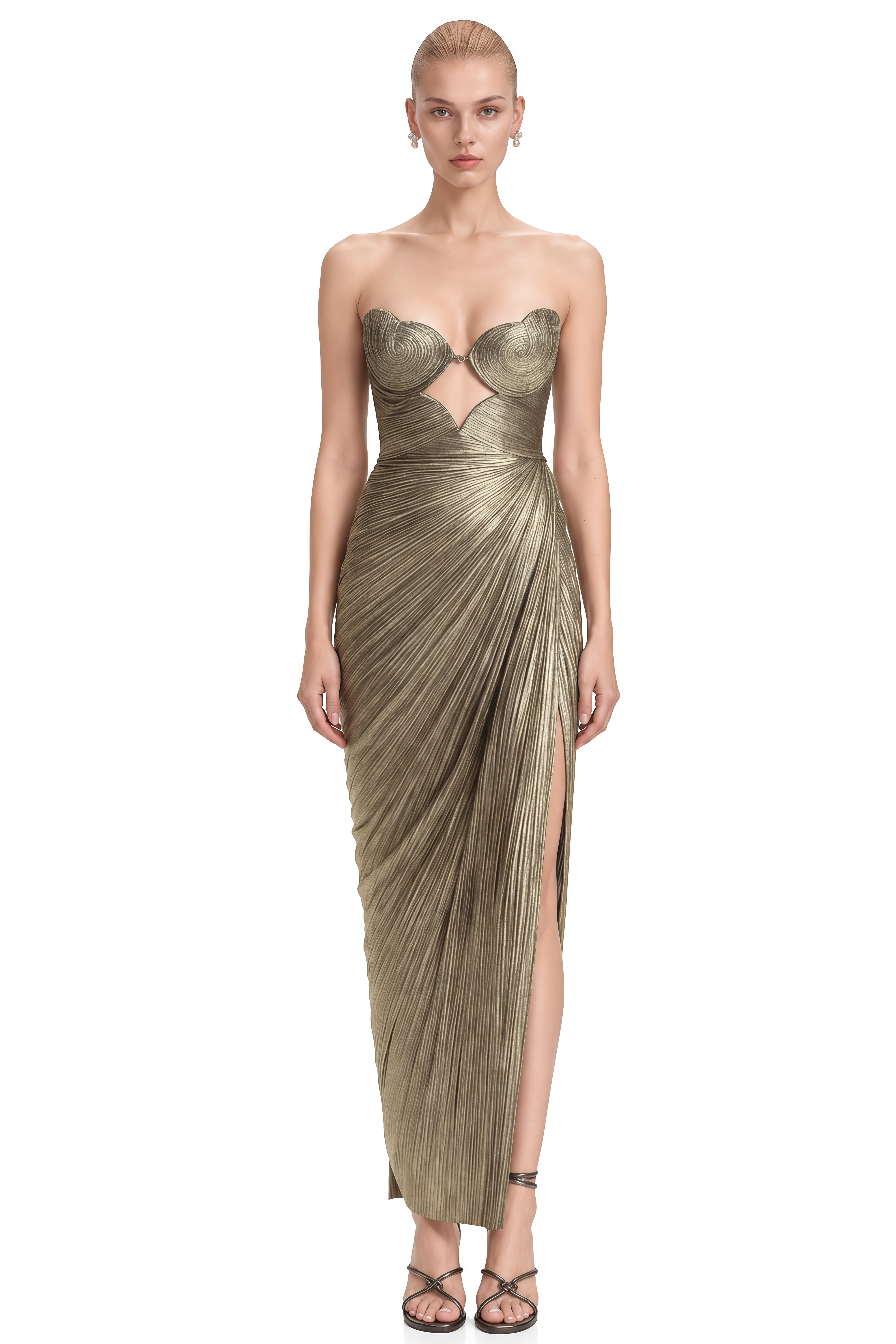 Emerson Brown Strapless Cut-Out Maxi Dress