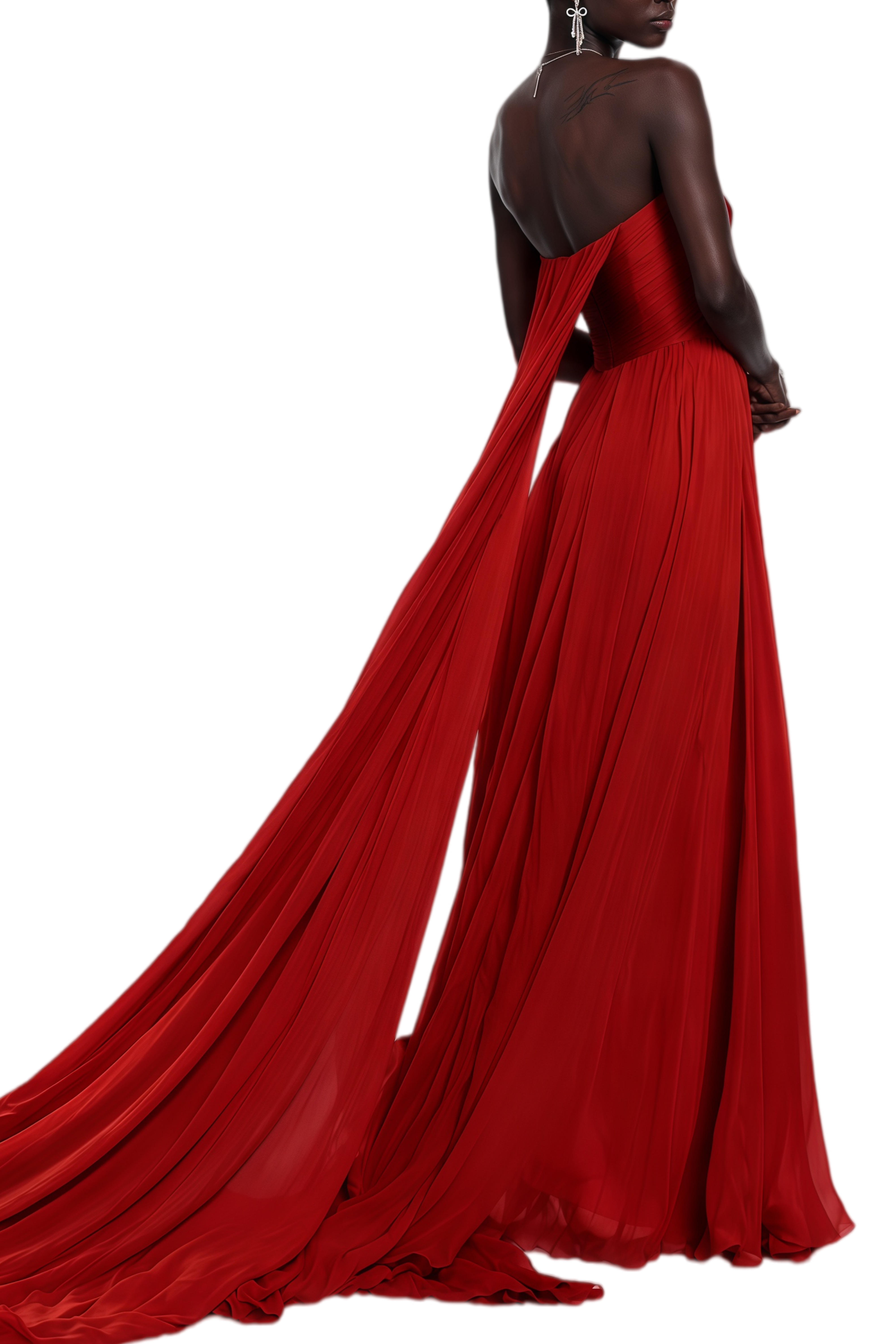 Willow Red Sweetheart Neck Ruched Maxi Dress