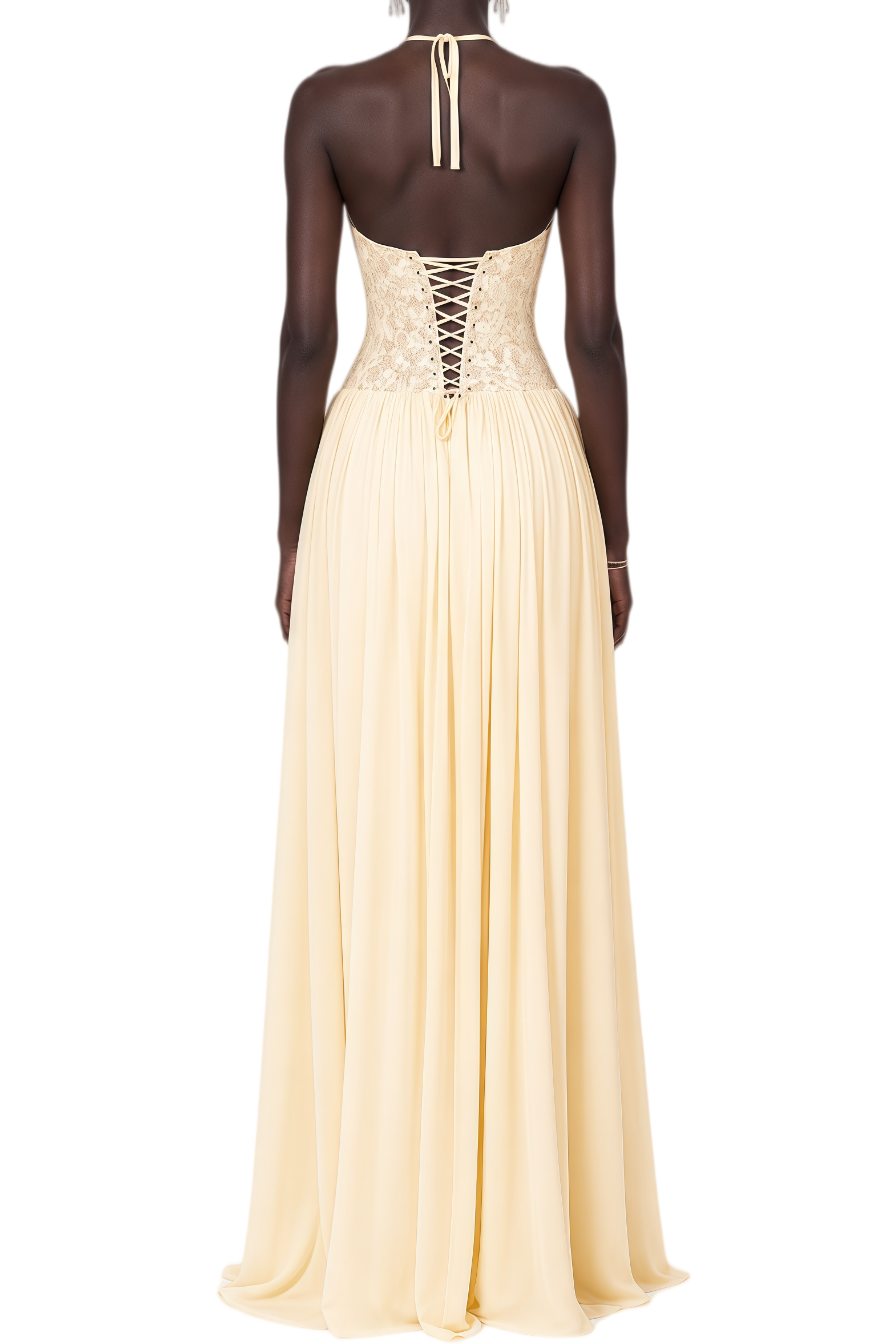 Felicity Yellow Sleeveless Ruched Maxi Dress