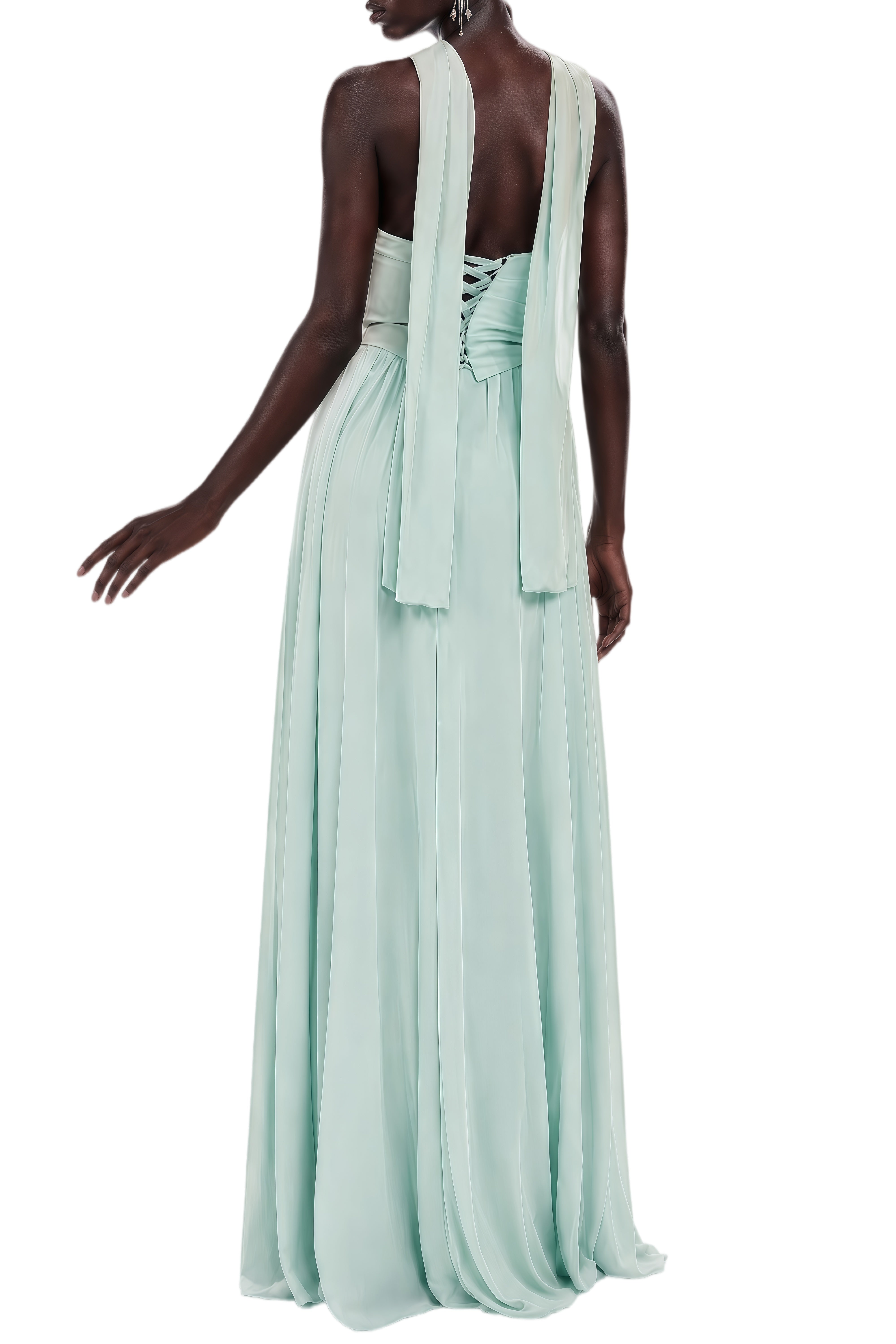 Ophelia Green Off Shoulder Sleeveless Maxi Dress