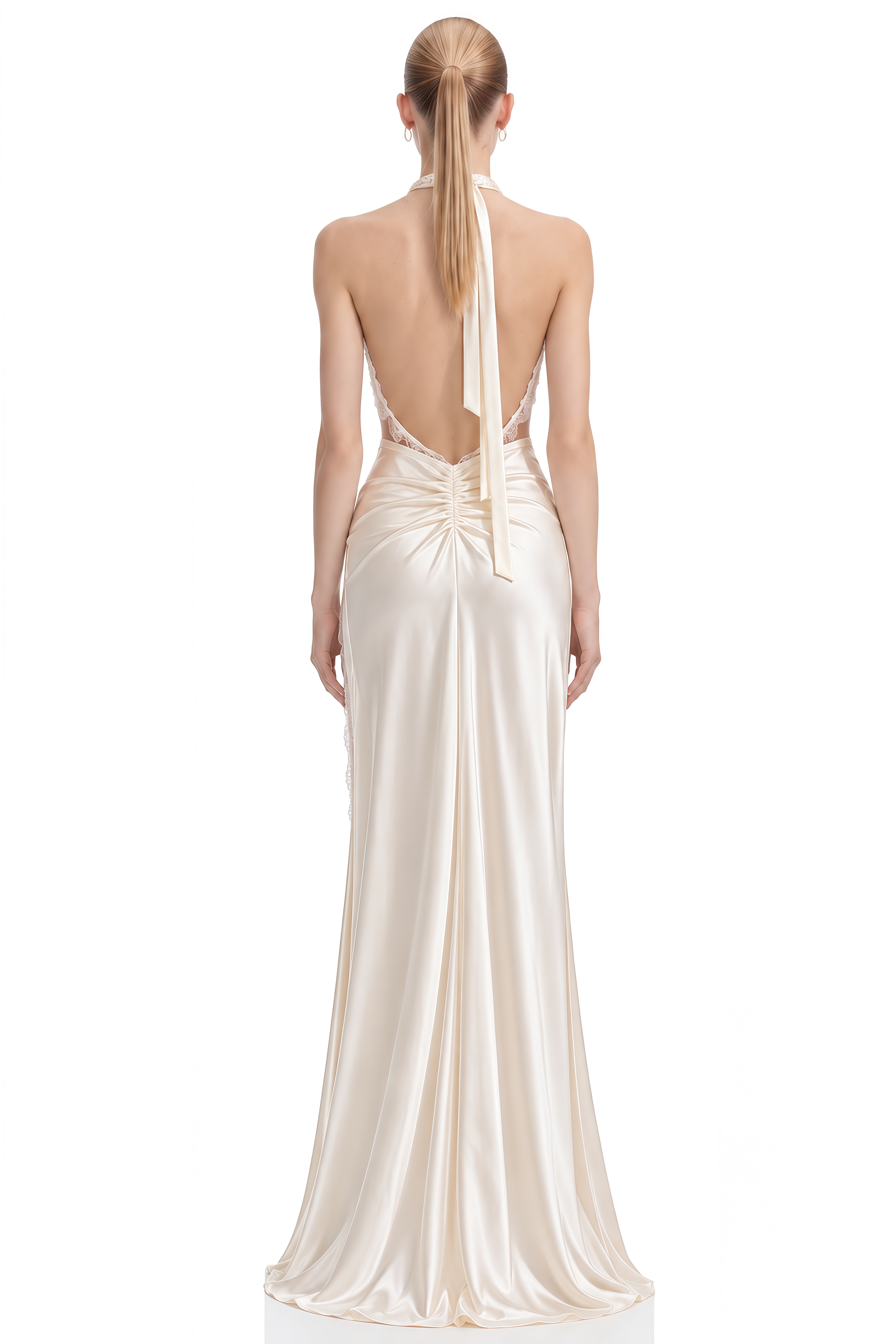 Elsie Cream Cut-Out Lace-Trim Maxi Dress