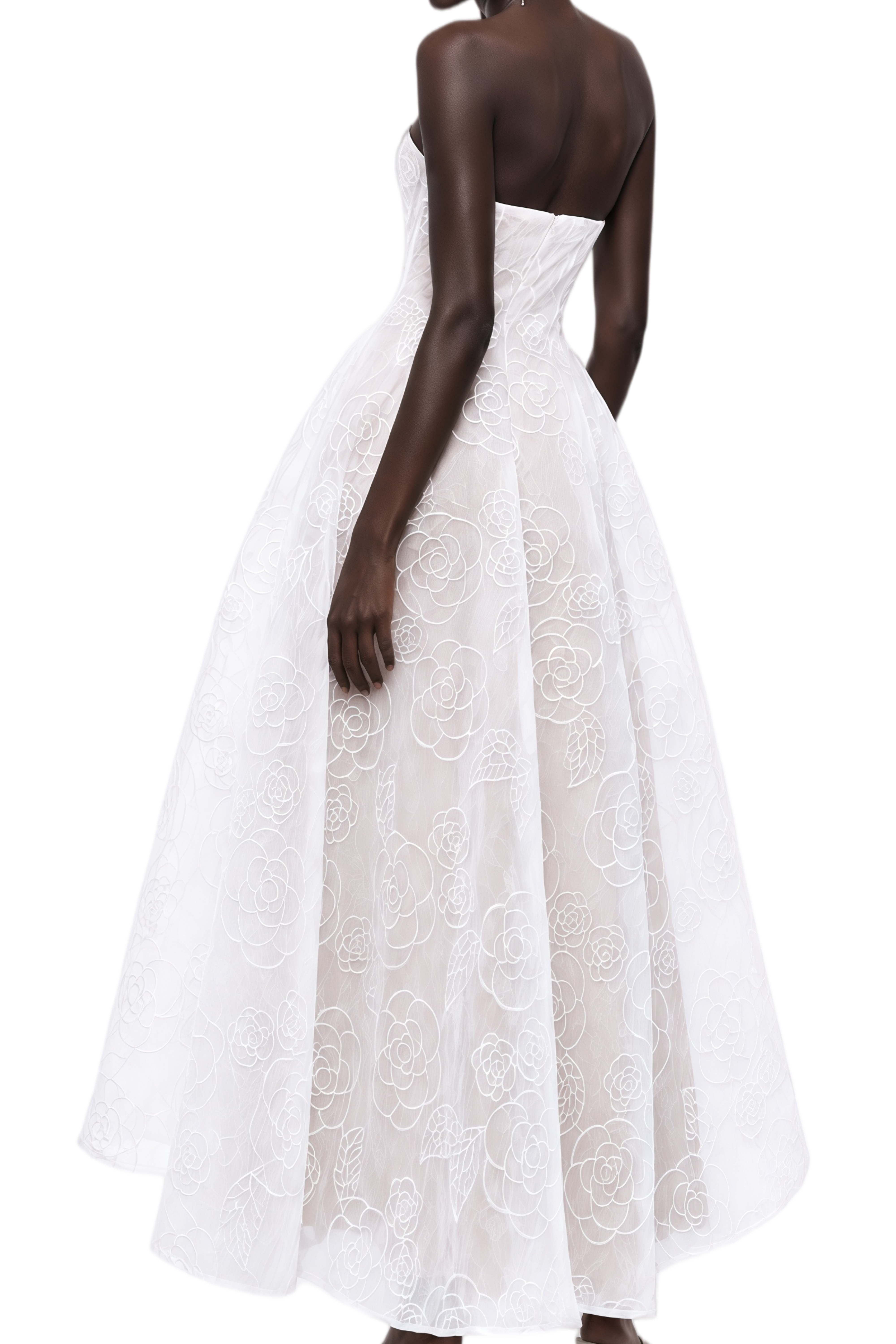 Adeline White Sleeveless Lace Maxi Dress