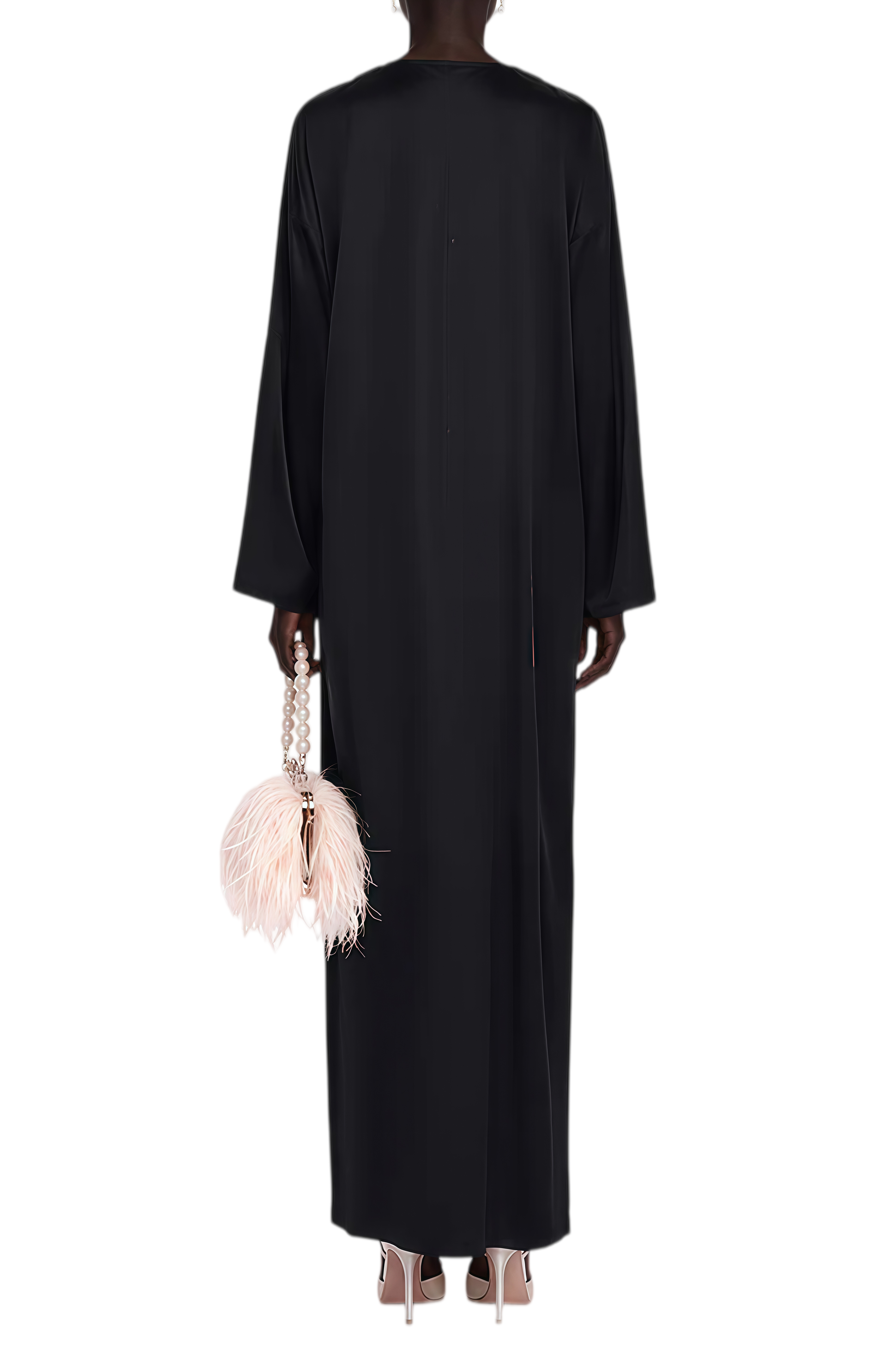 Rosalind Black Long Sleeves Lace Maxi Coat