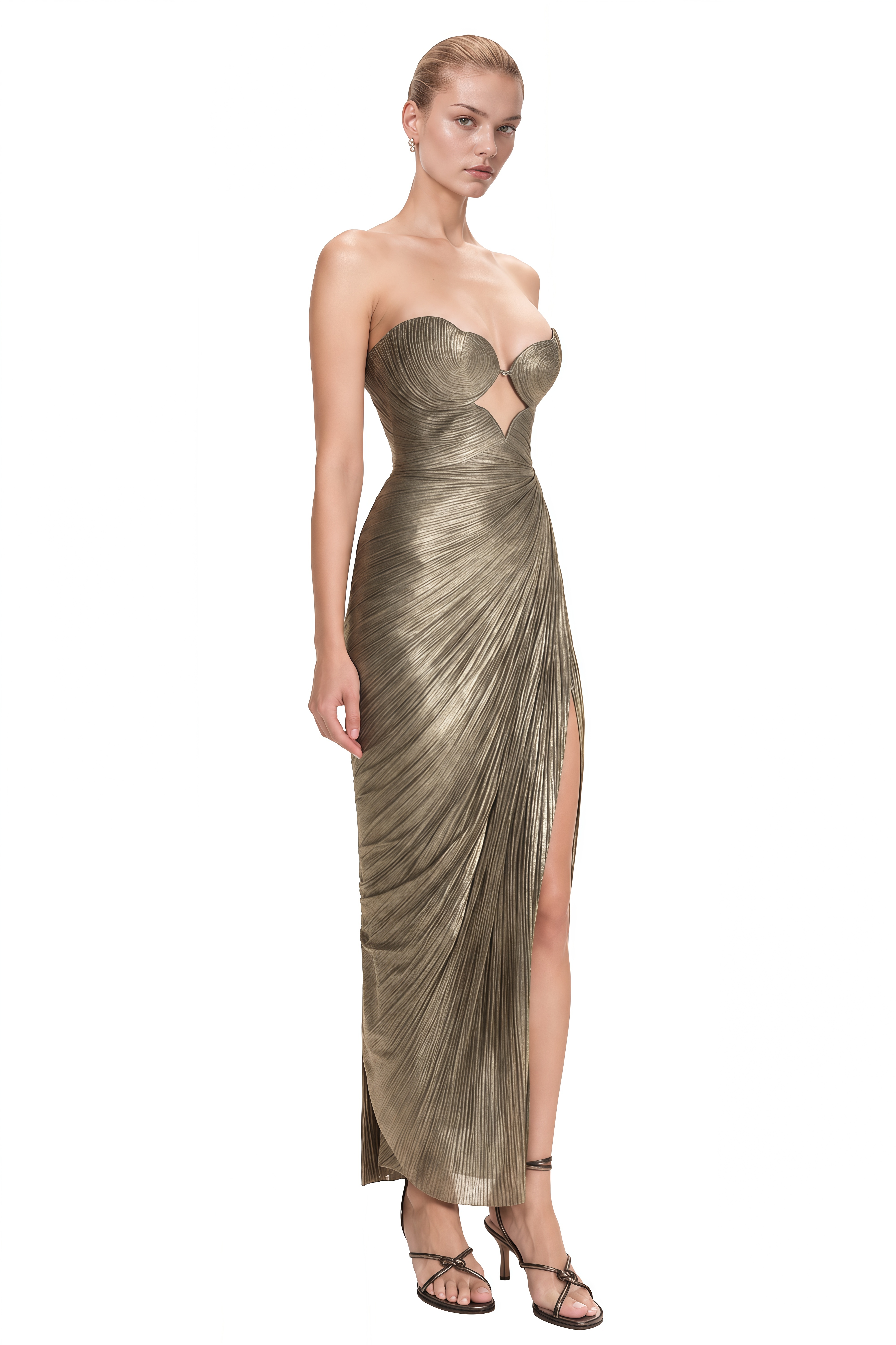 Emerson Brown Strapless Cut-Out Maxi Dress