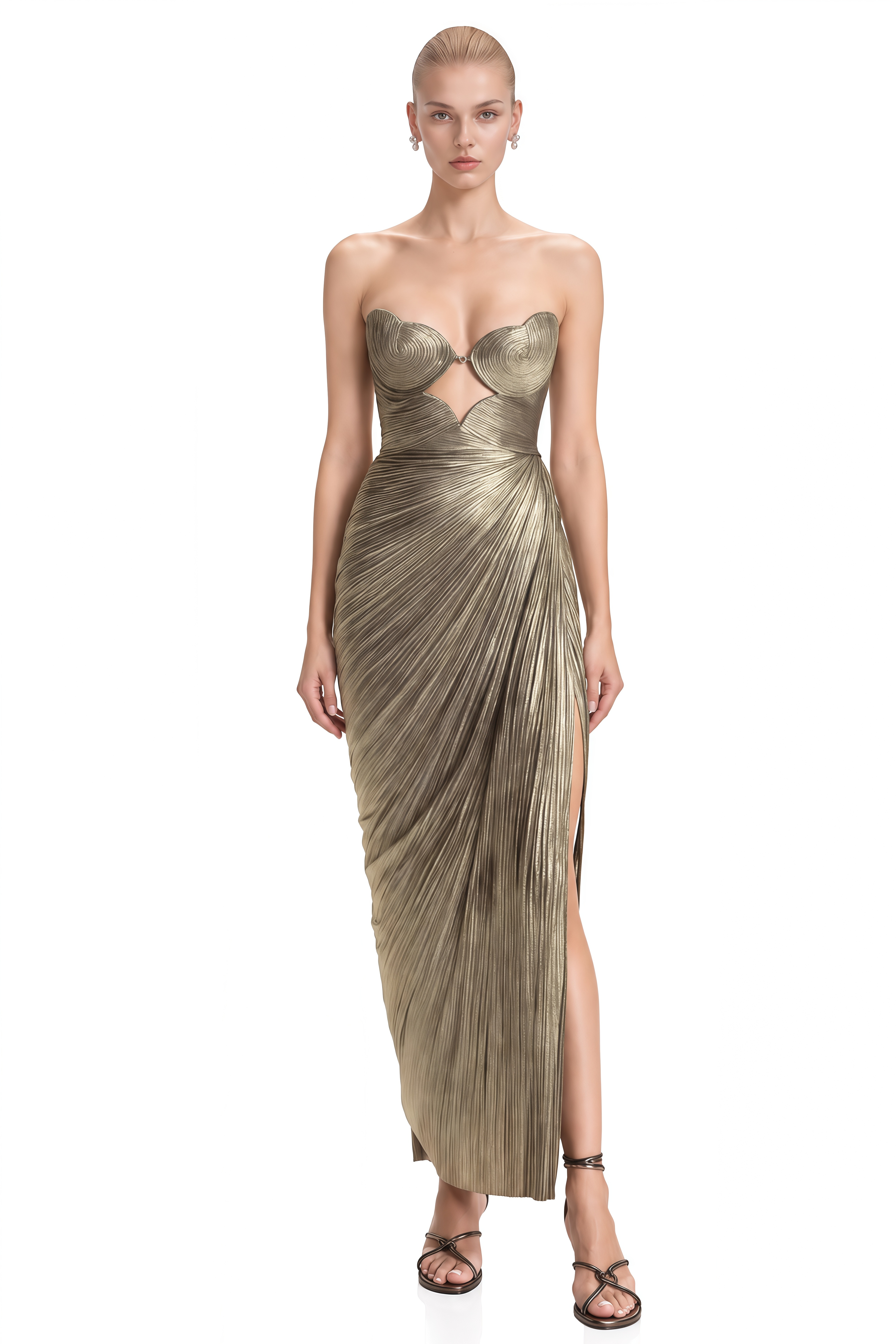 Emerson Brown Strapless Cut-Out Maxi Dress