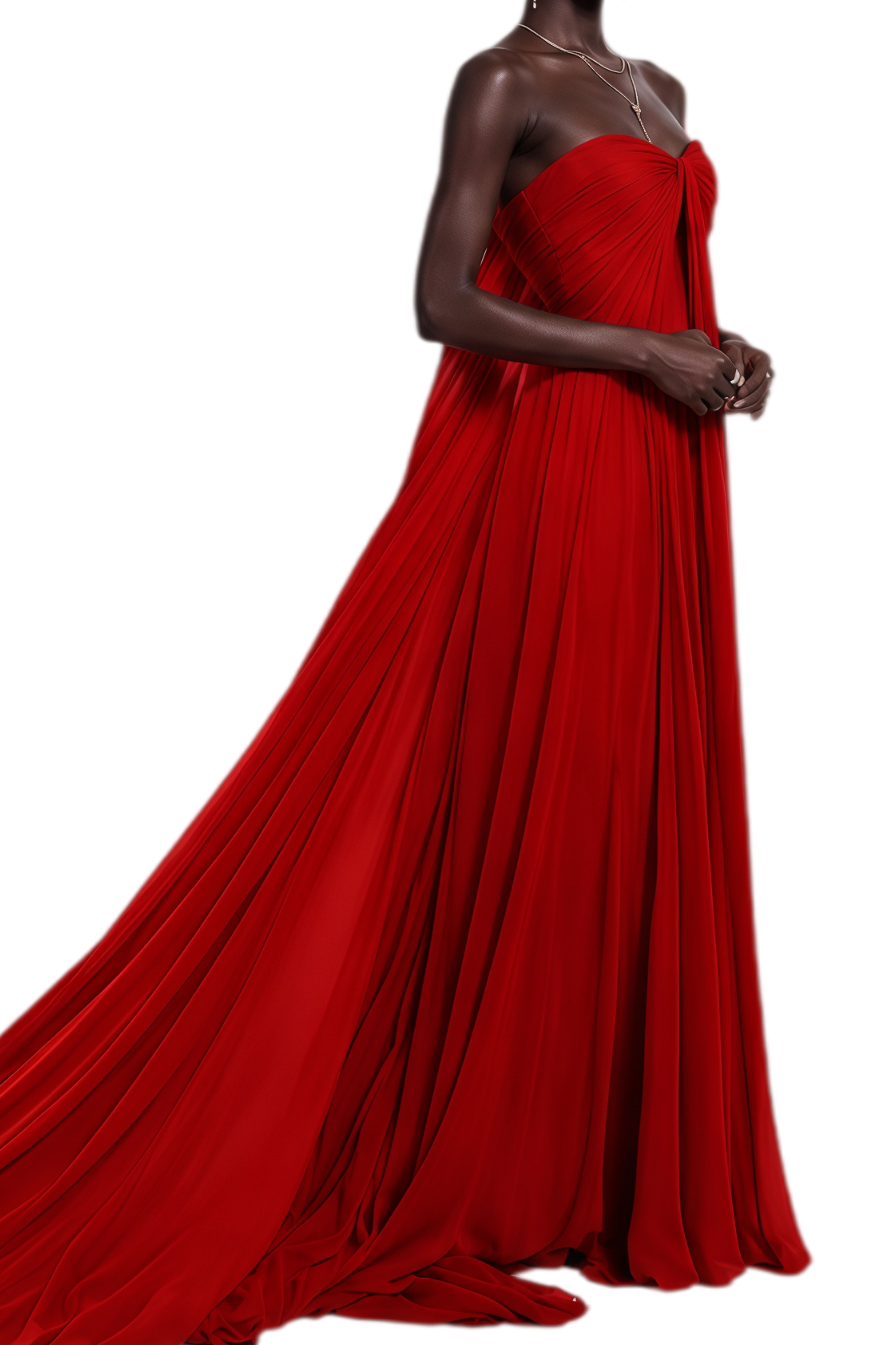 Willow Red Sweetheart Neck Ruched Maxi Dress