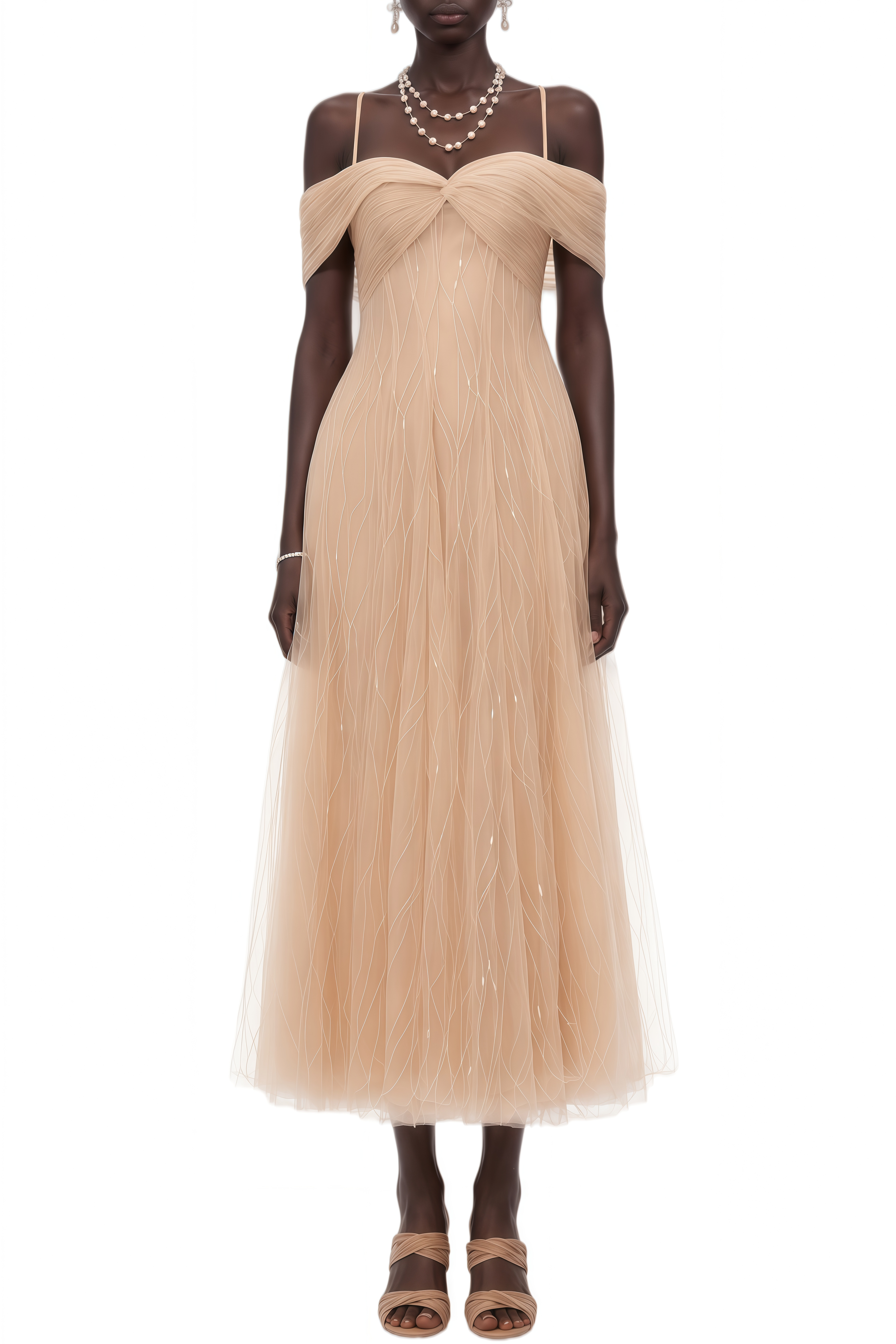 Aurelia Pink Off Shoulder Draped Maxi Dress
