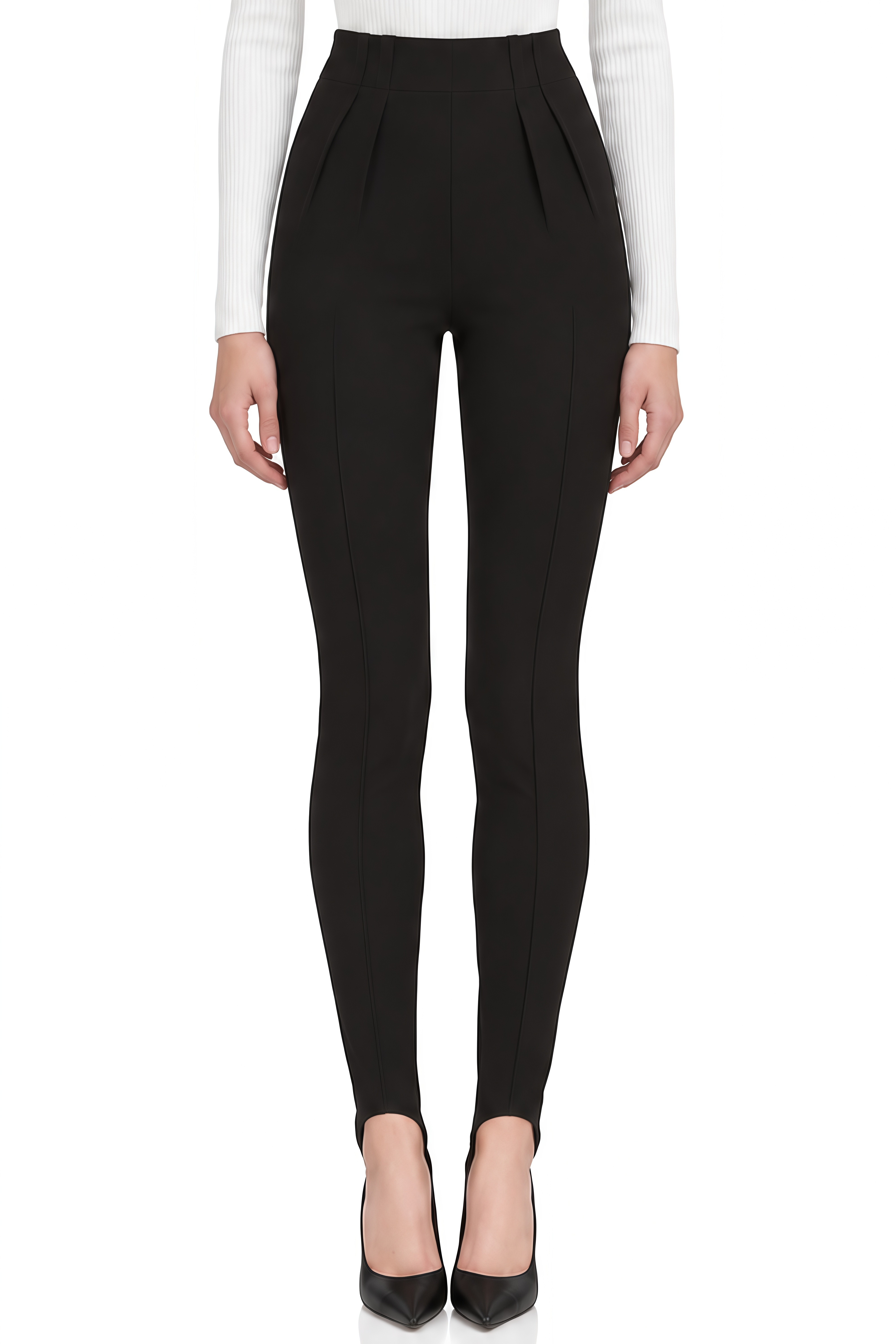 Linnea Black High-Waisted Pleated Trousers