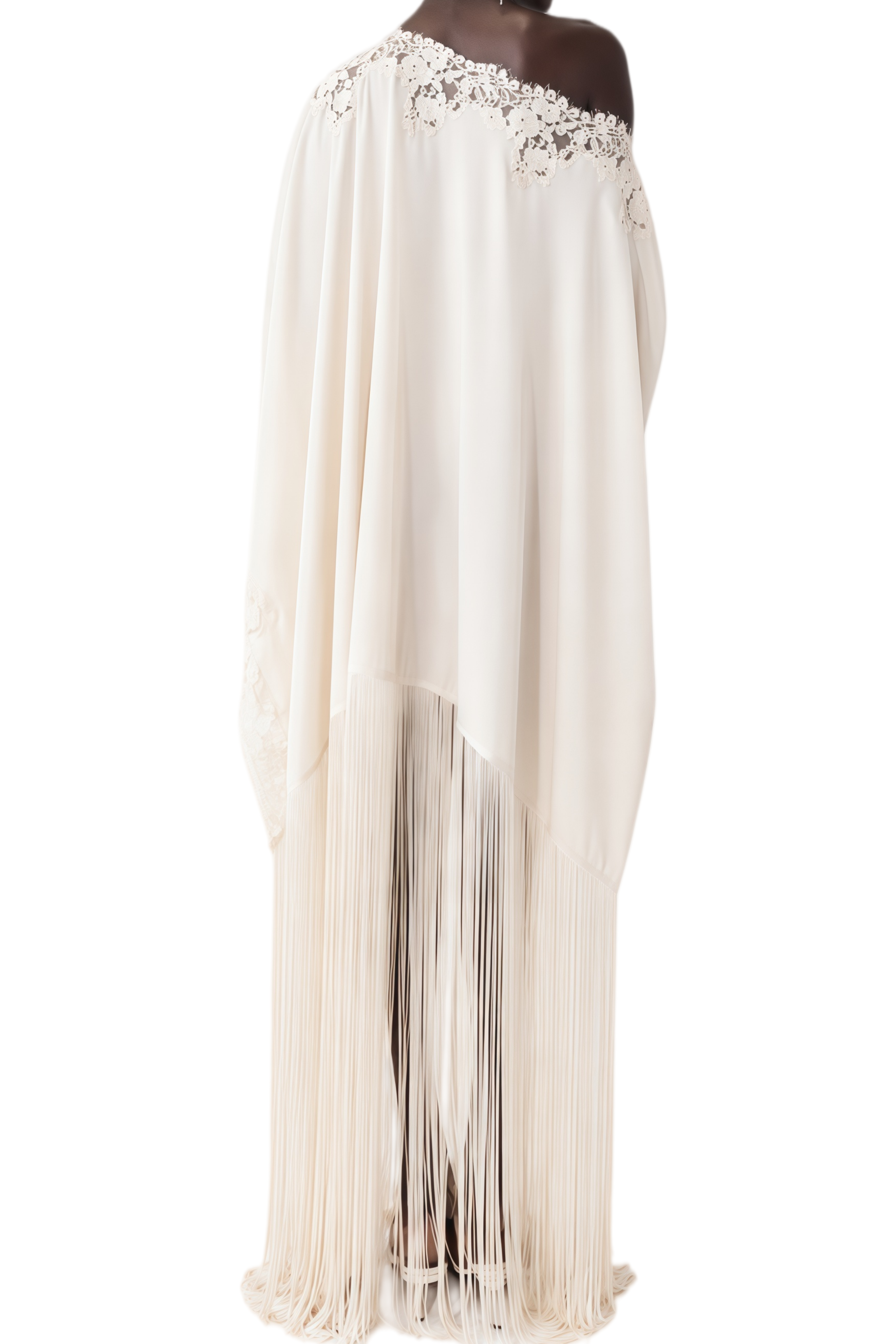 Beatrice White Asymmetrical Off-Shoulder Maxi Dress