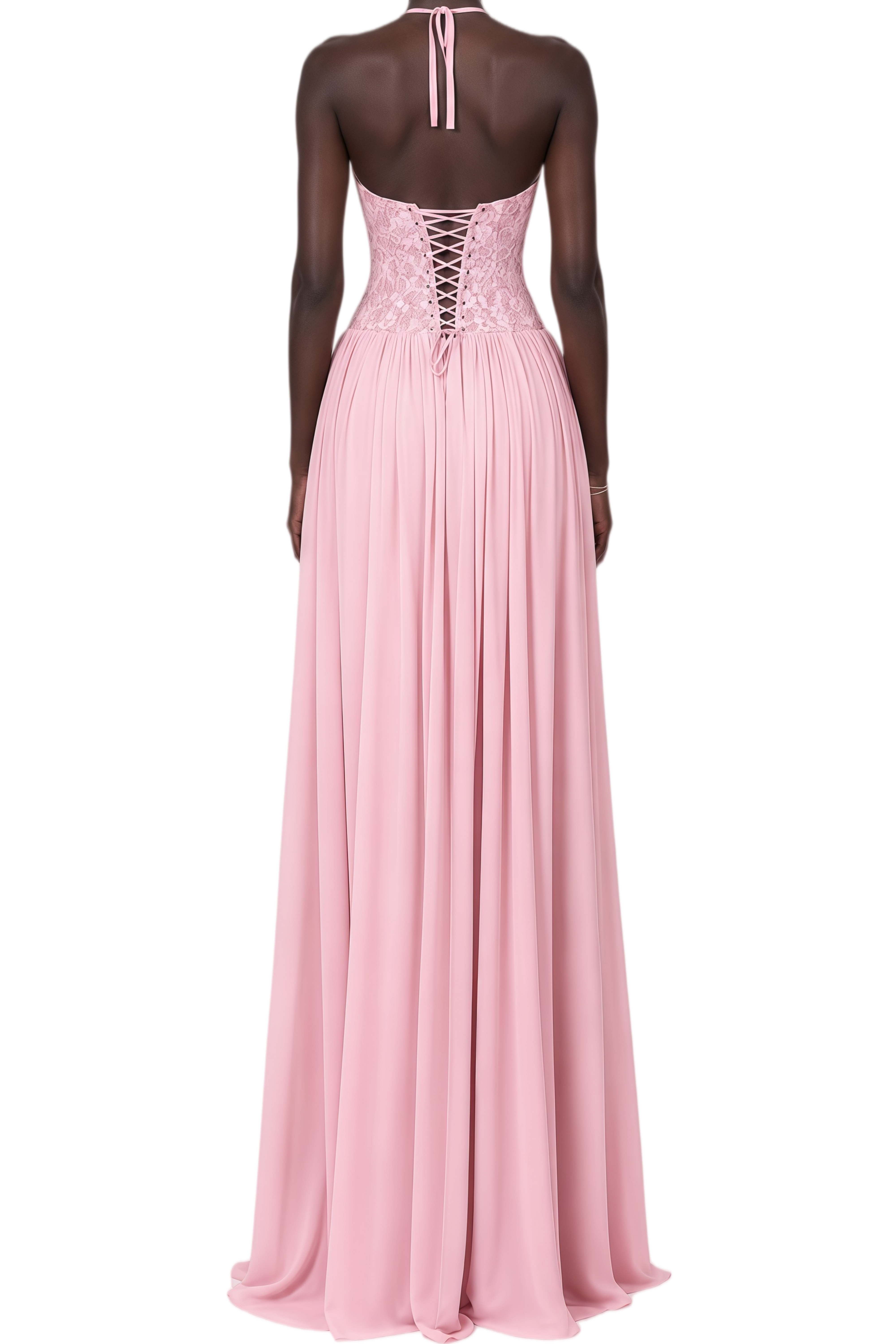 Felicity Pink Sleeveless Ruched Maxi Dress