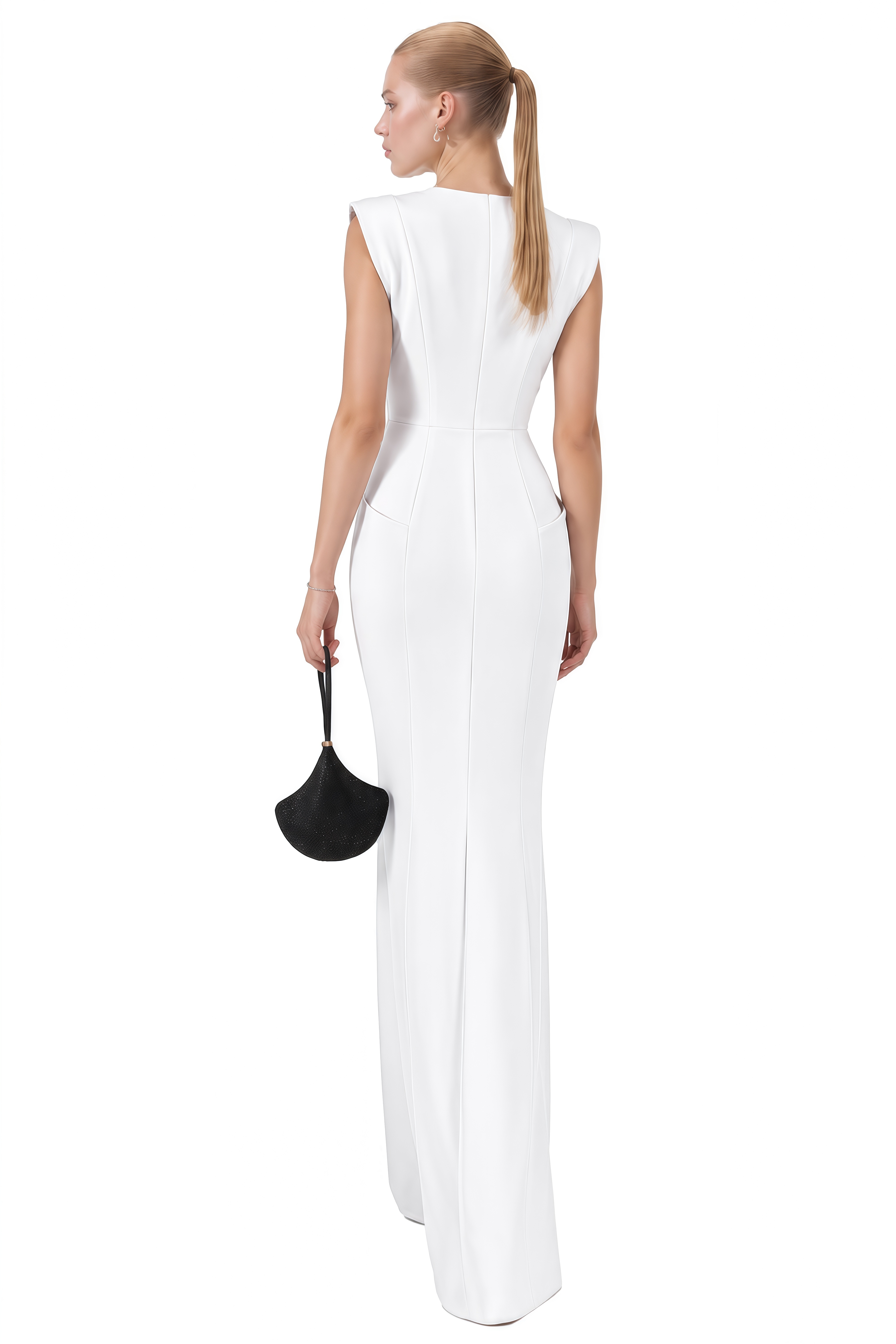 Austen White Sleeveless V-Neck Maxi Dress