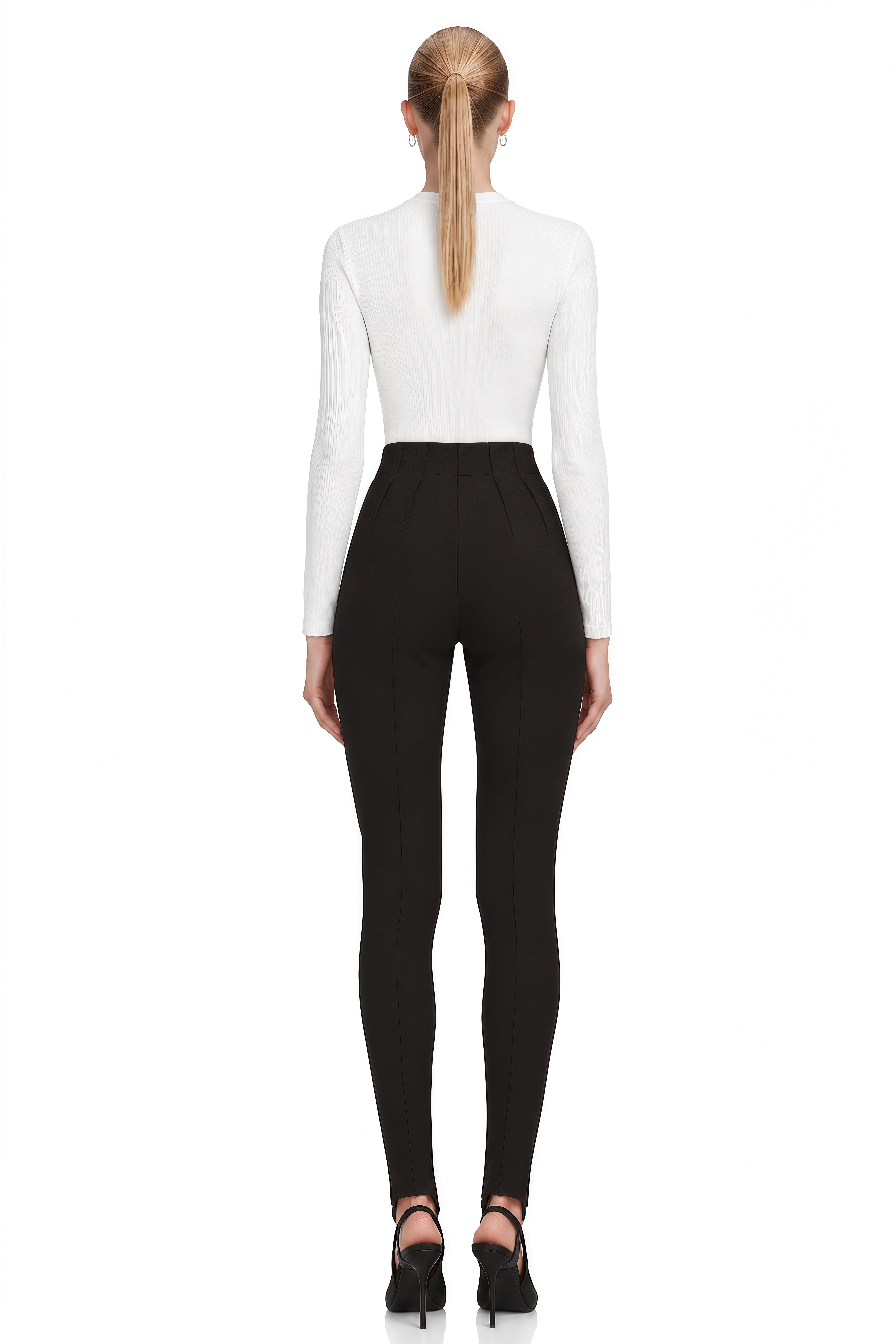 Linnea Black High-Waisted Pleated Trousers