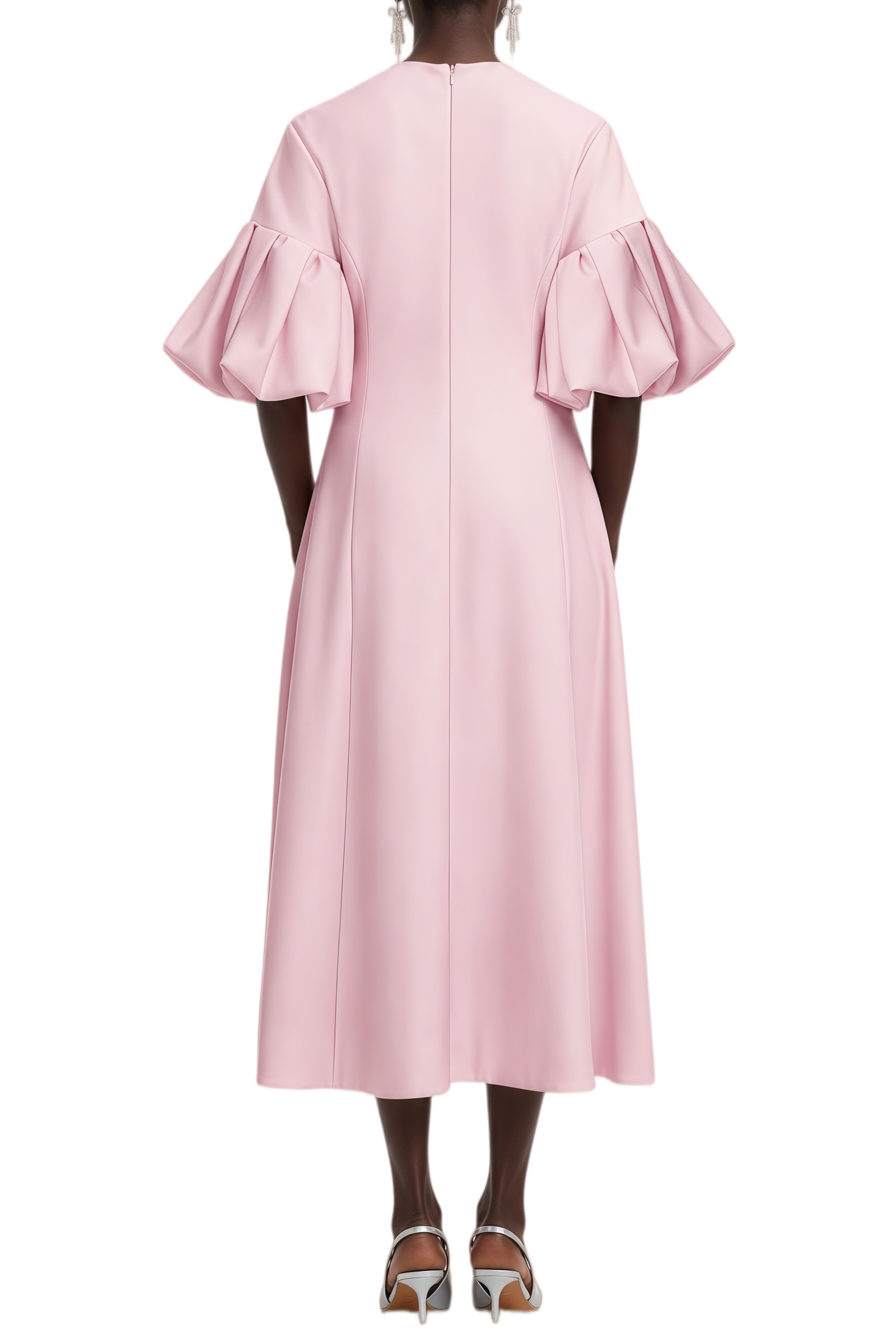 Diana Pink Pleated Floral Print Midi Dress