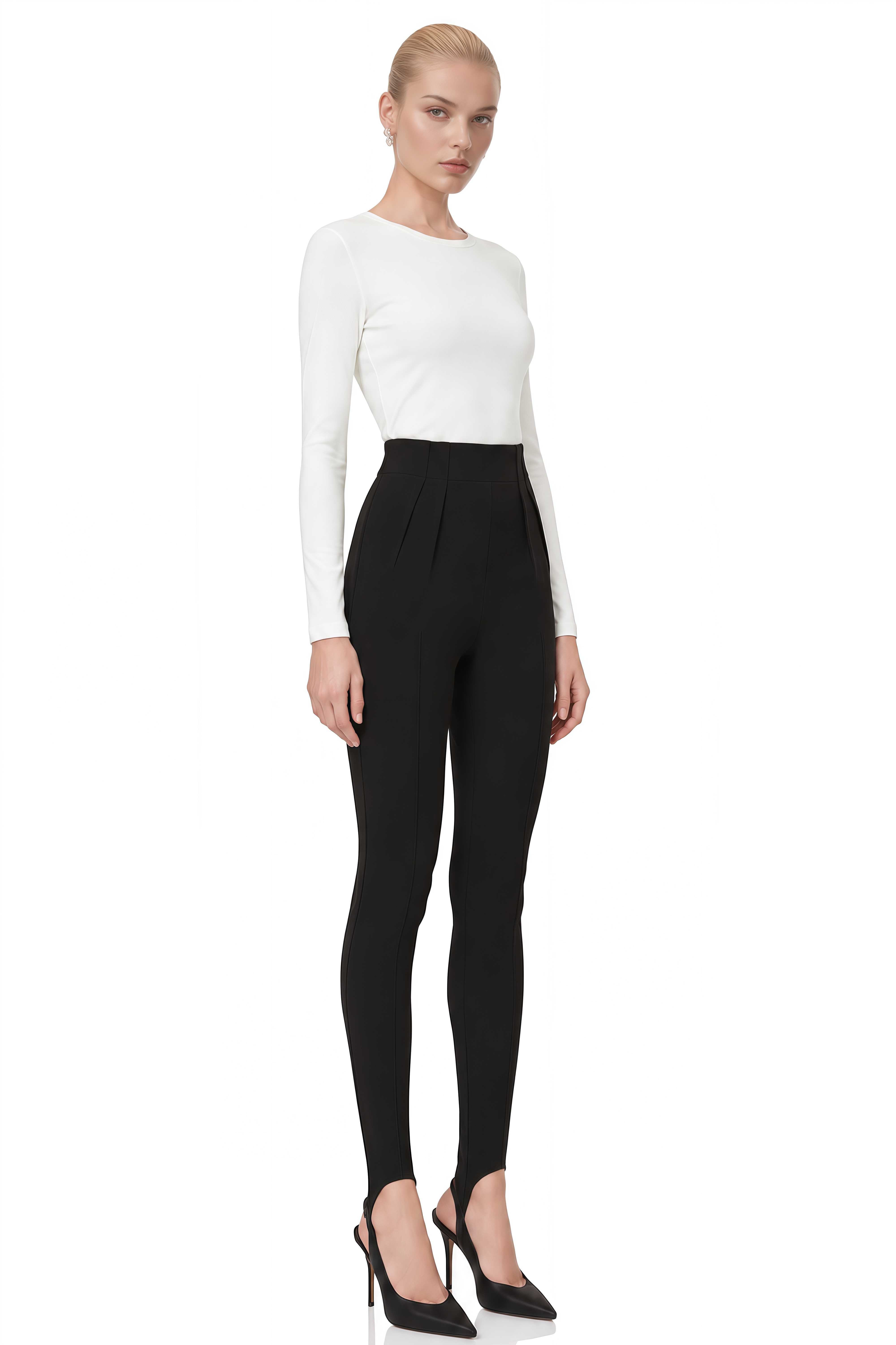 Linnea Black High-Waisted Pleated Trousers