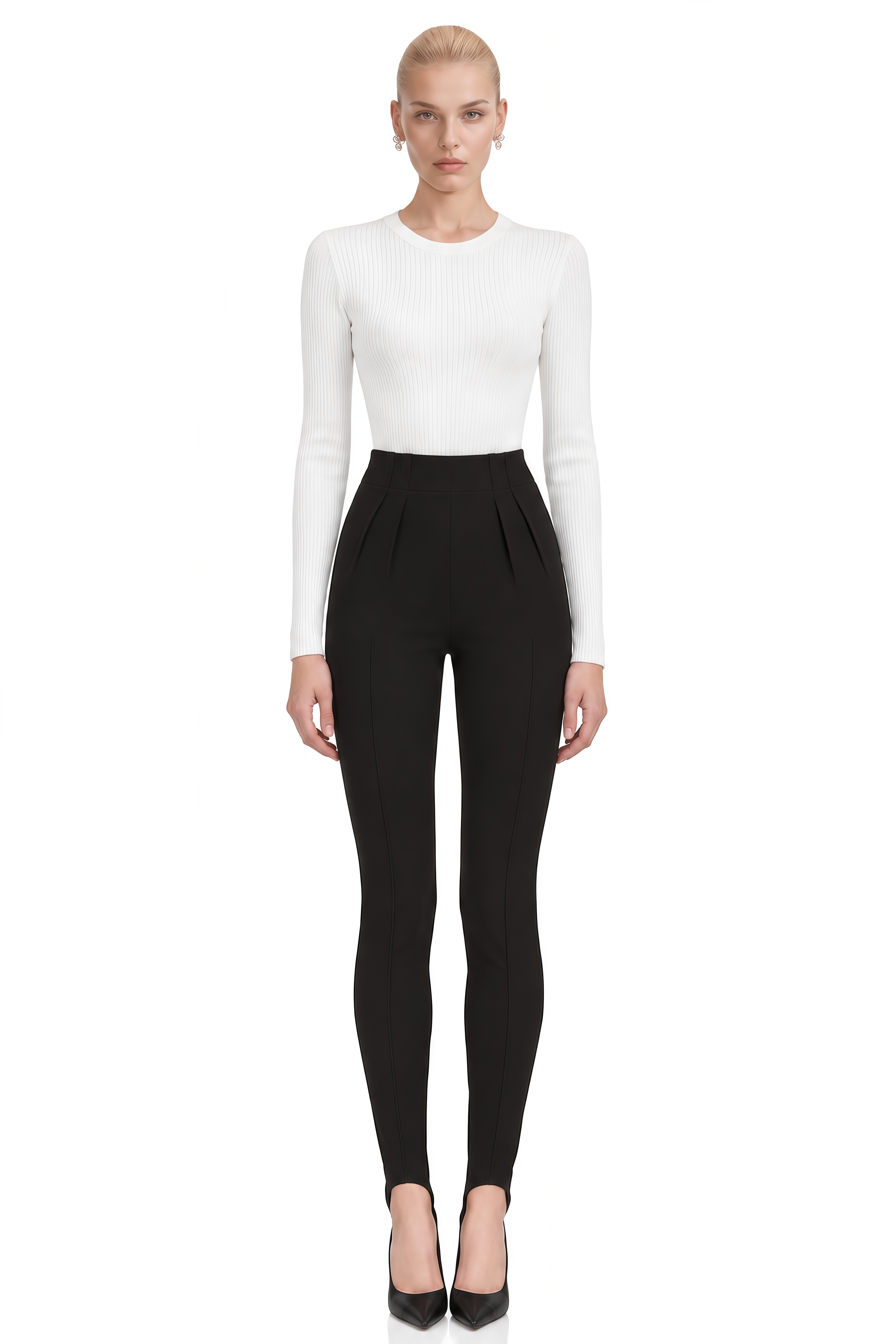 Linnea Black High-Waisted Pleated Trousers