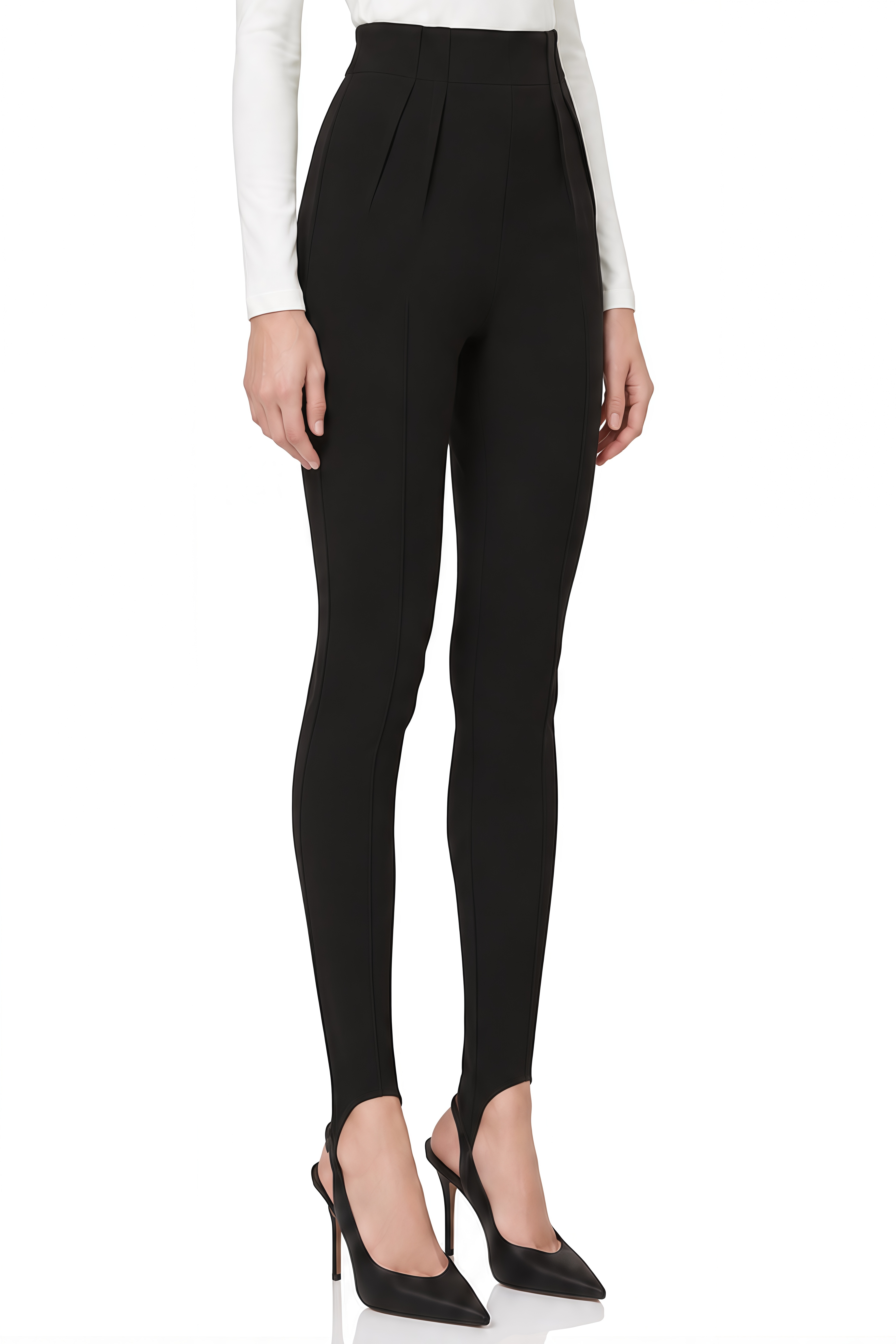 Linnea Black High-Waisted Pleated Trousers