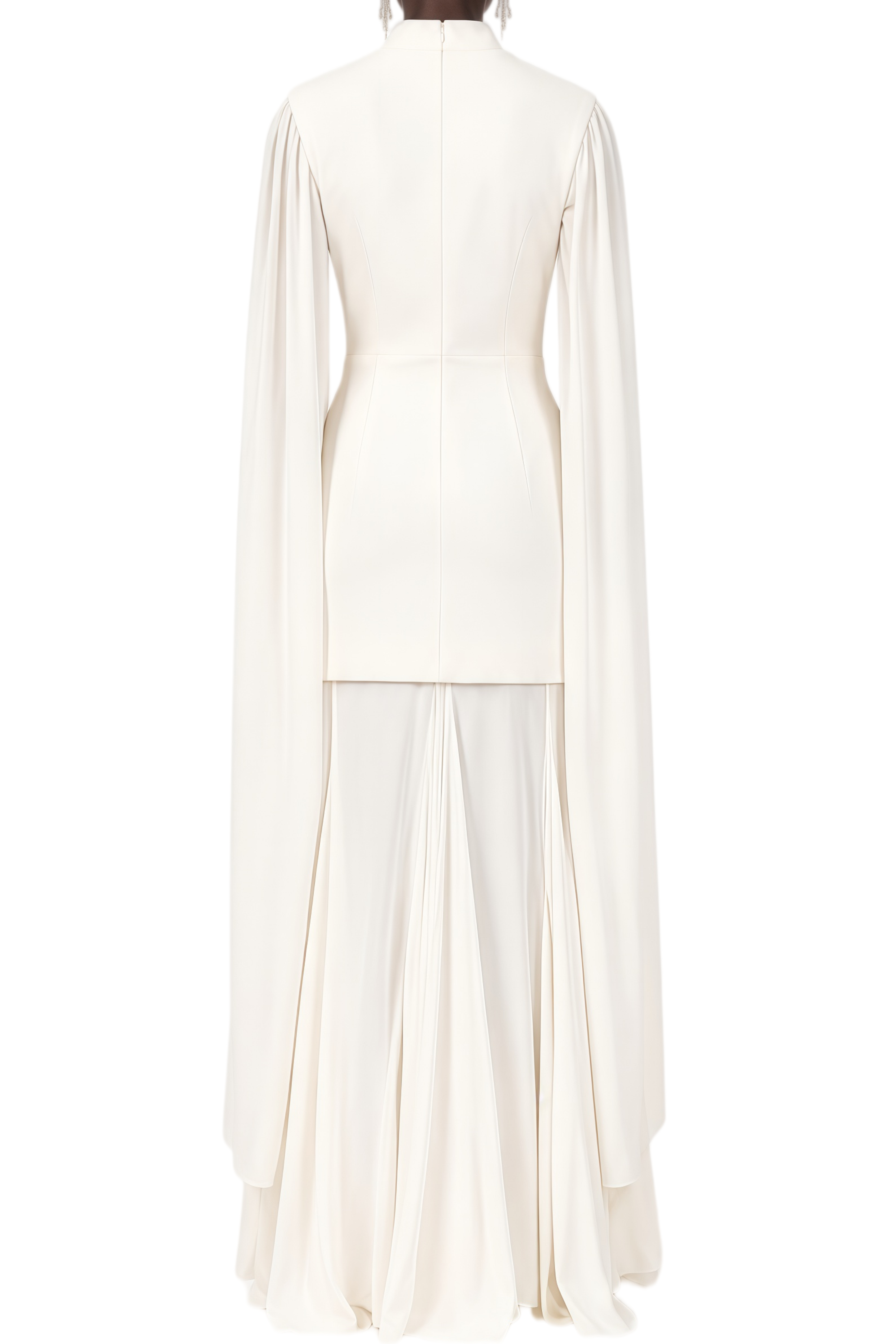 Elodie White Sleeveless Turtleneck Maxi Dress