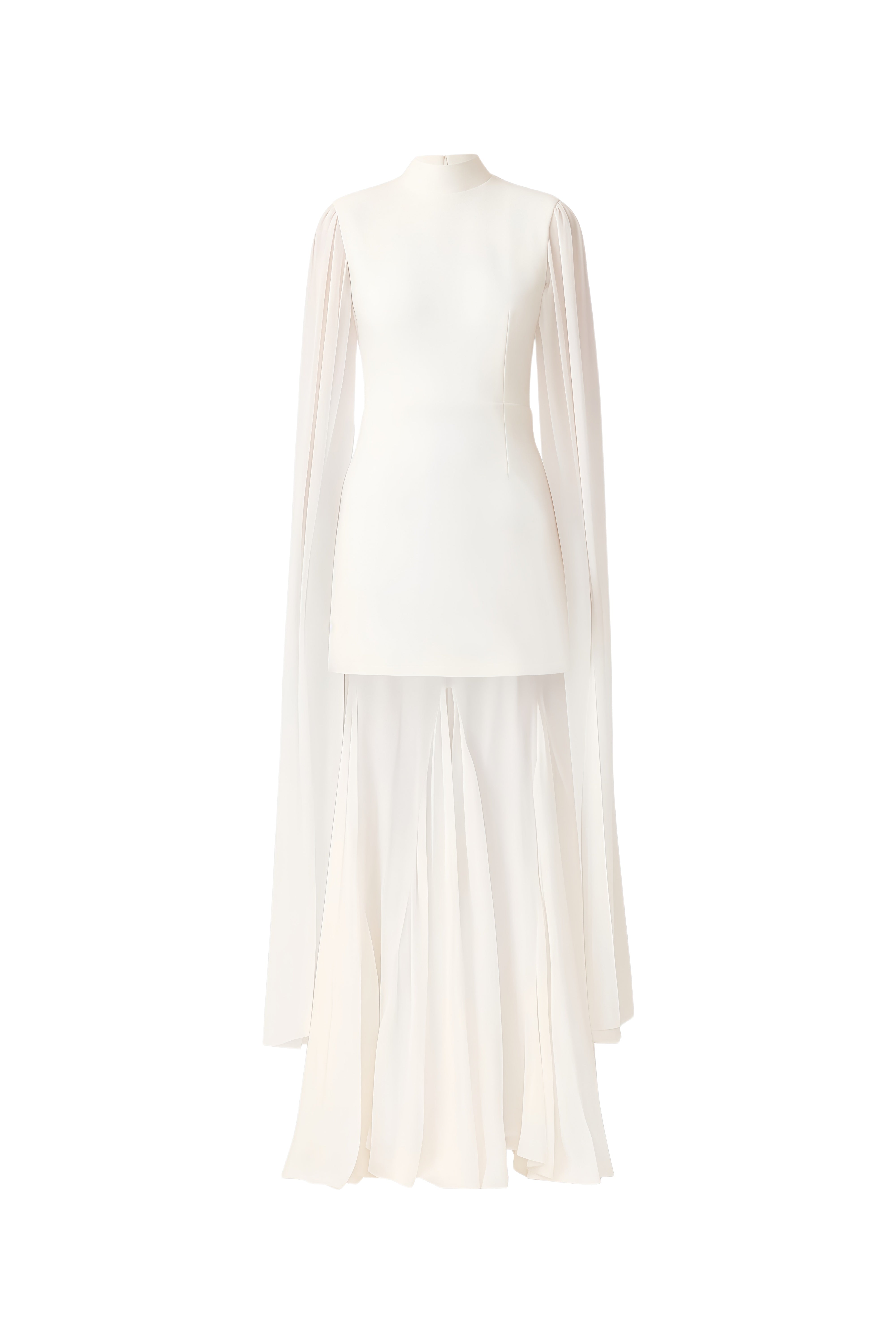 Elodie White Sleeveless Turtleneck Maxi Dress