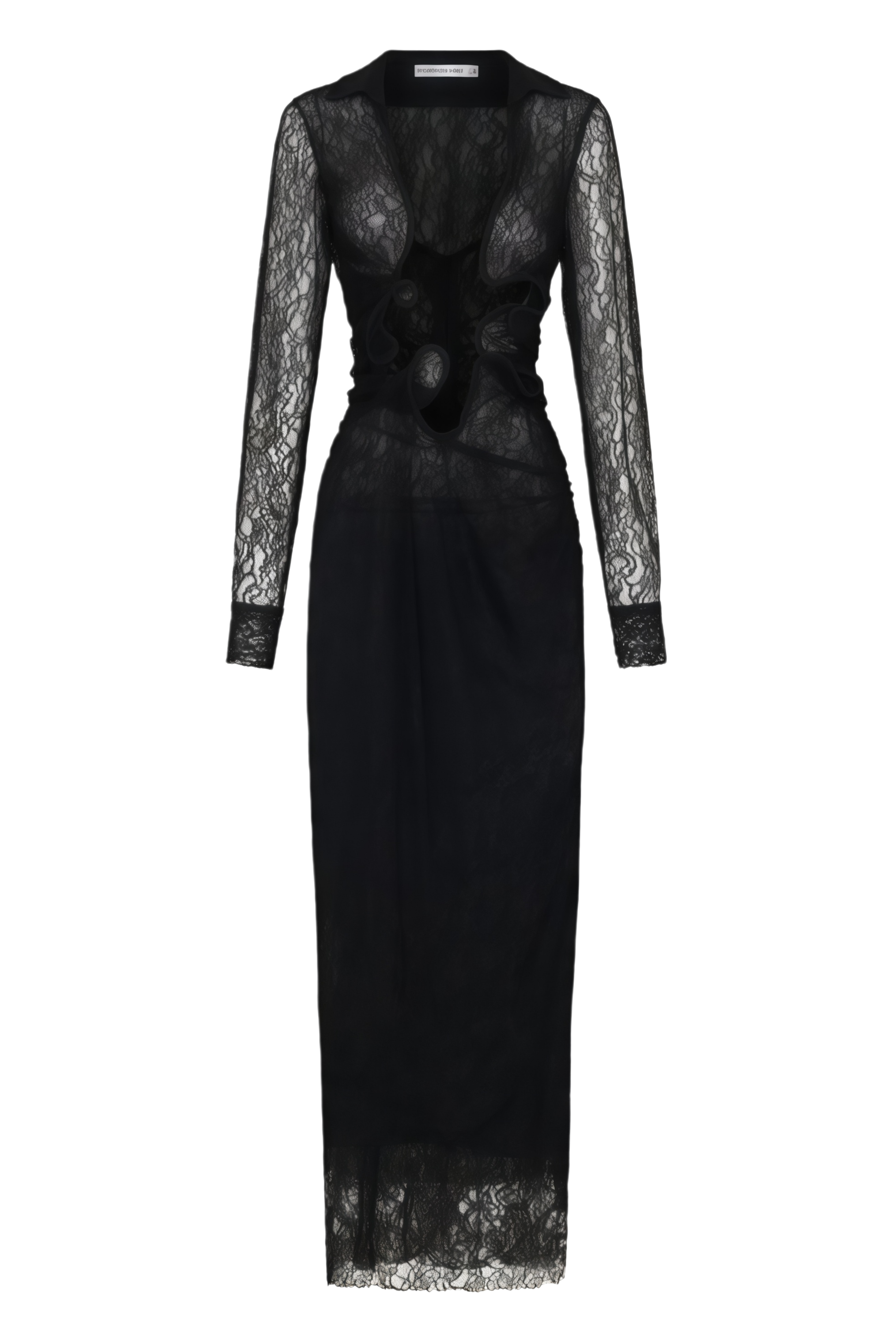 Portia Black Long Sleeves Lace Maxi Dress