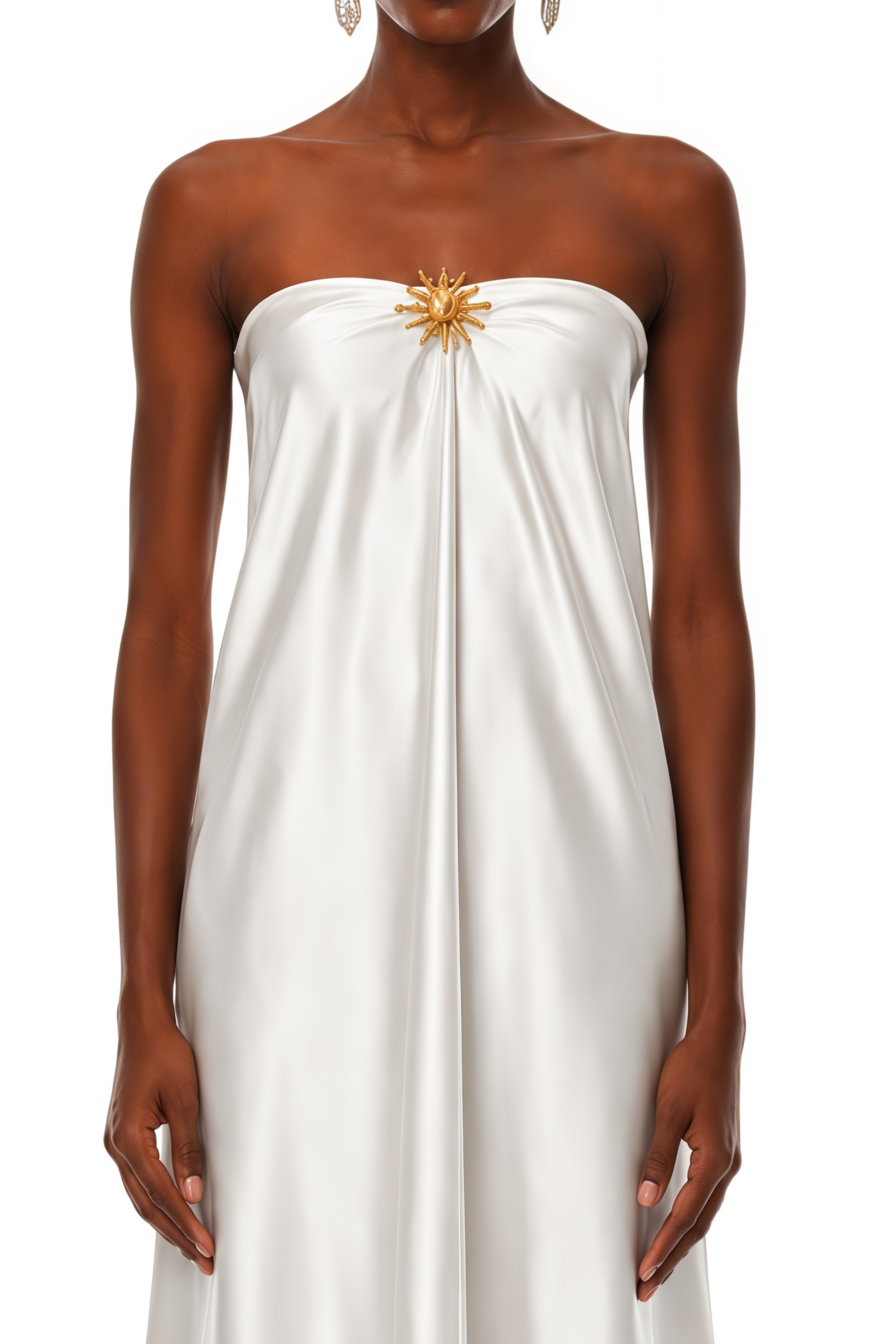 Portia White Off Shoulder Fringed Maxi Dress
