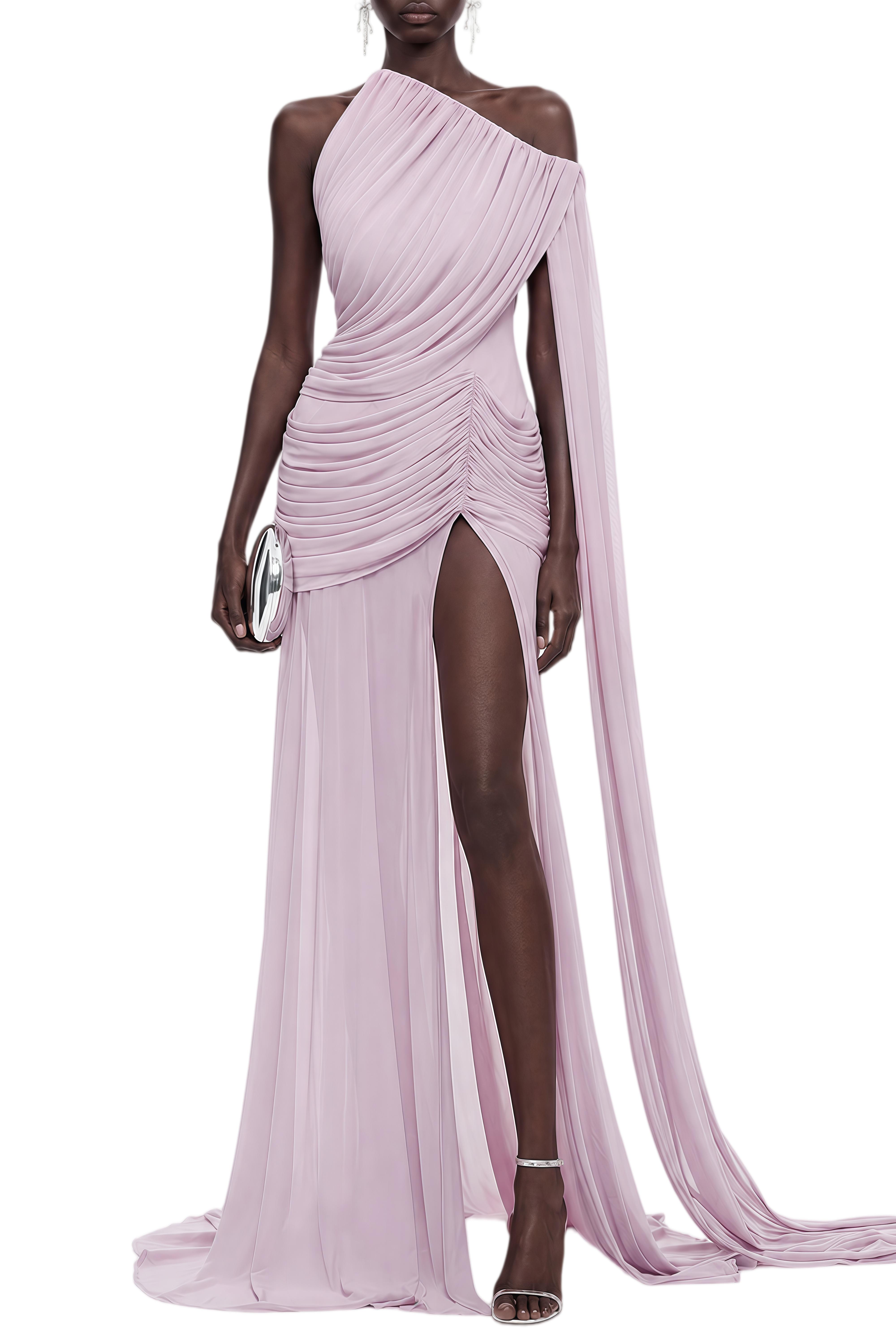 Gwendolyn Purple Sleeveless Ruched Maxi Dress