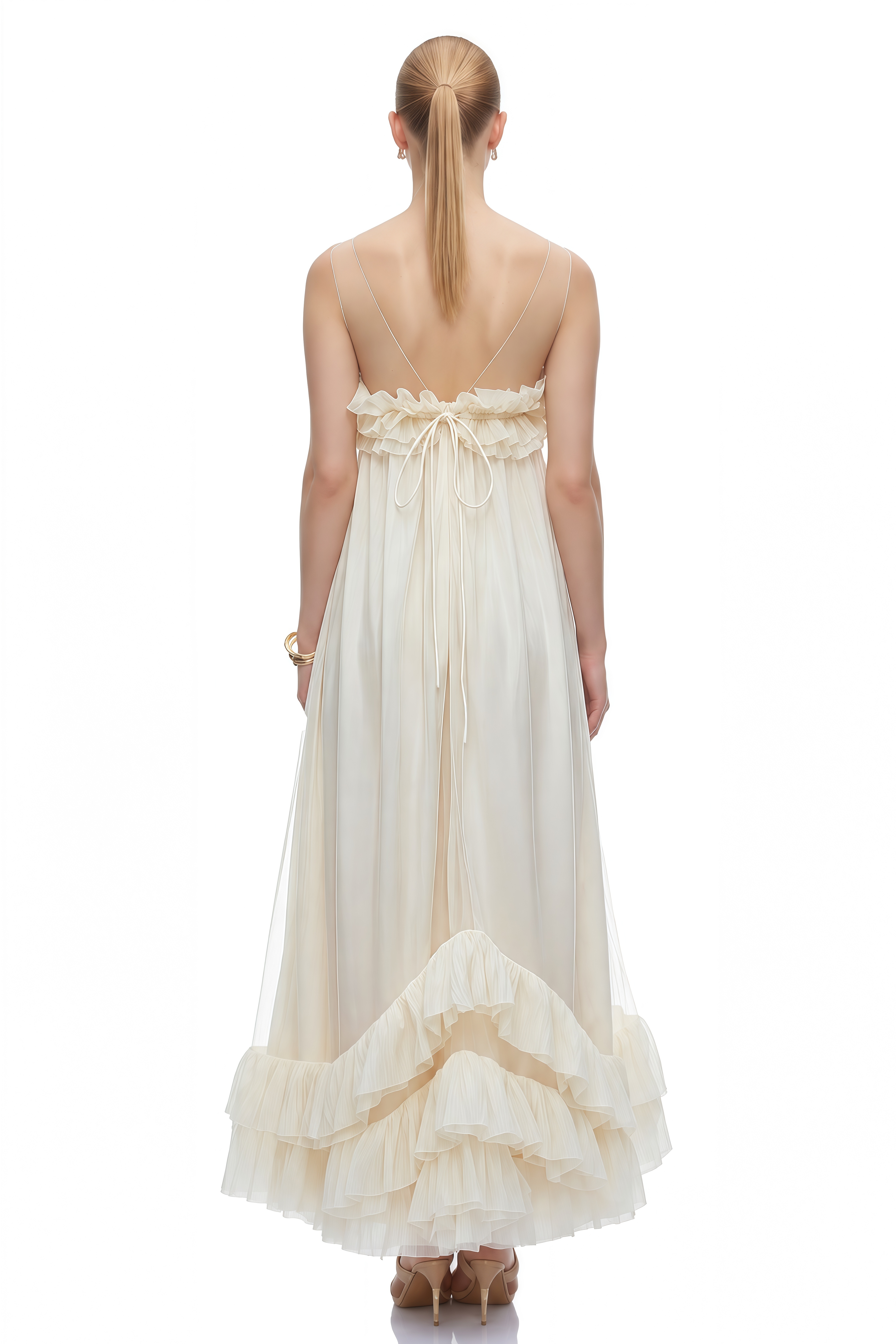 Ivy White Off Shoulder Embellished Maxi Dress