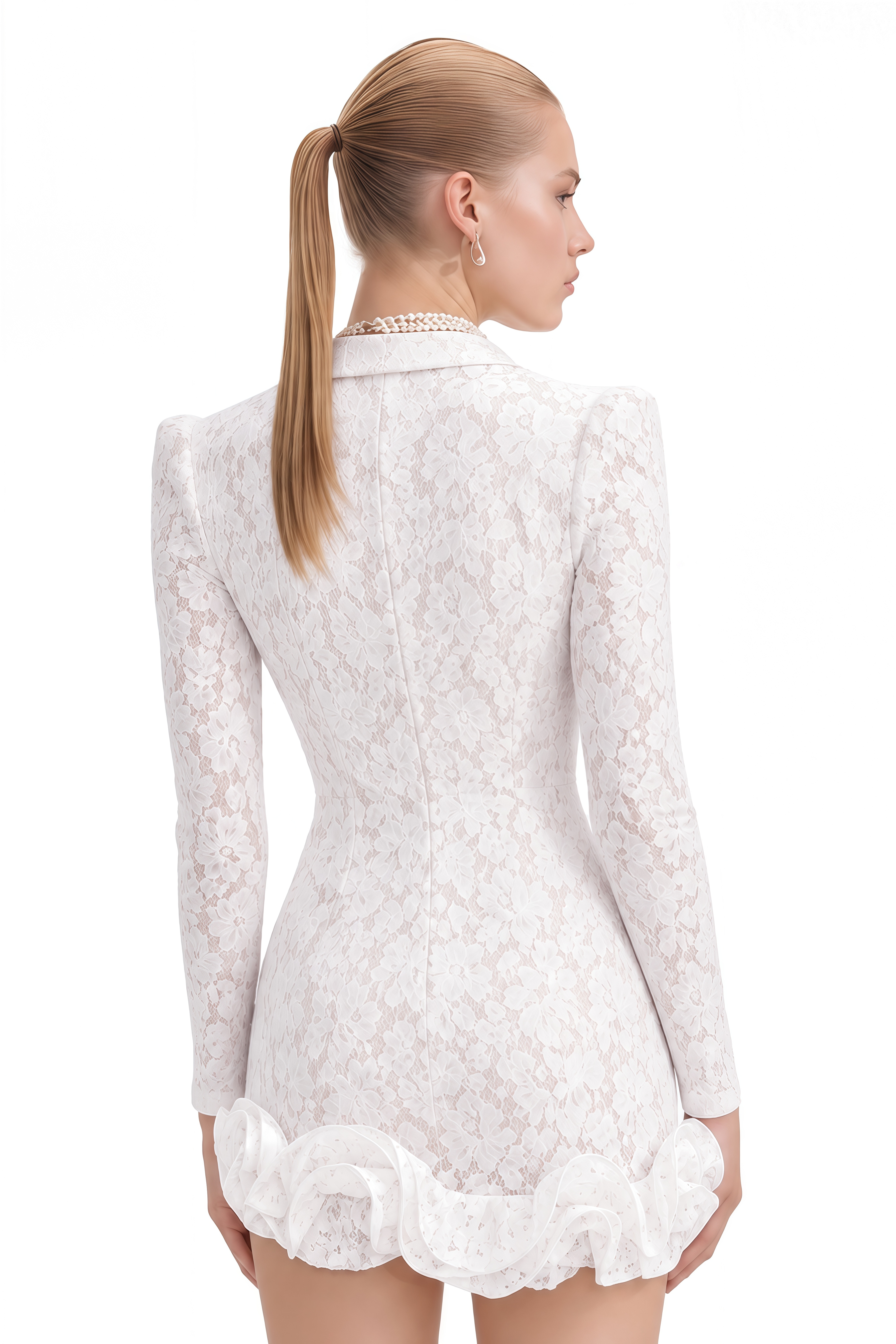 Zara White V-Neck Blazer Mini Dress