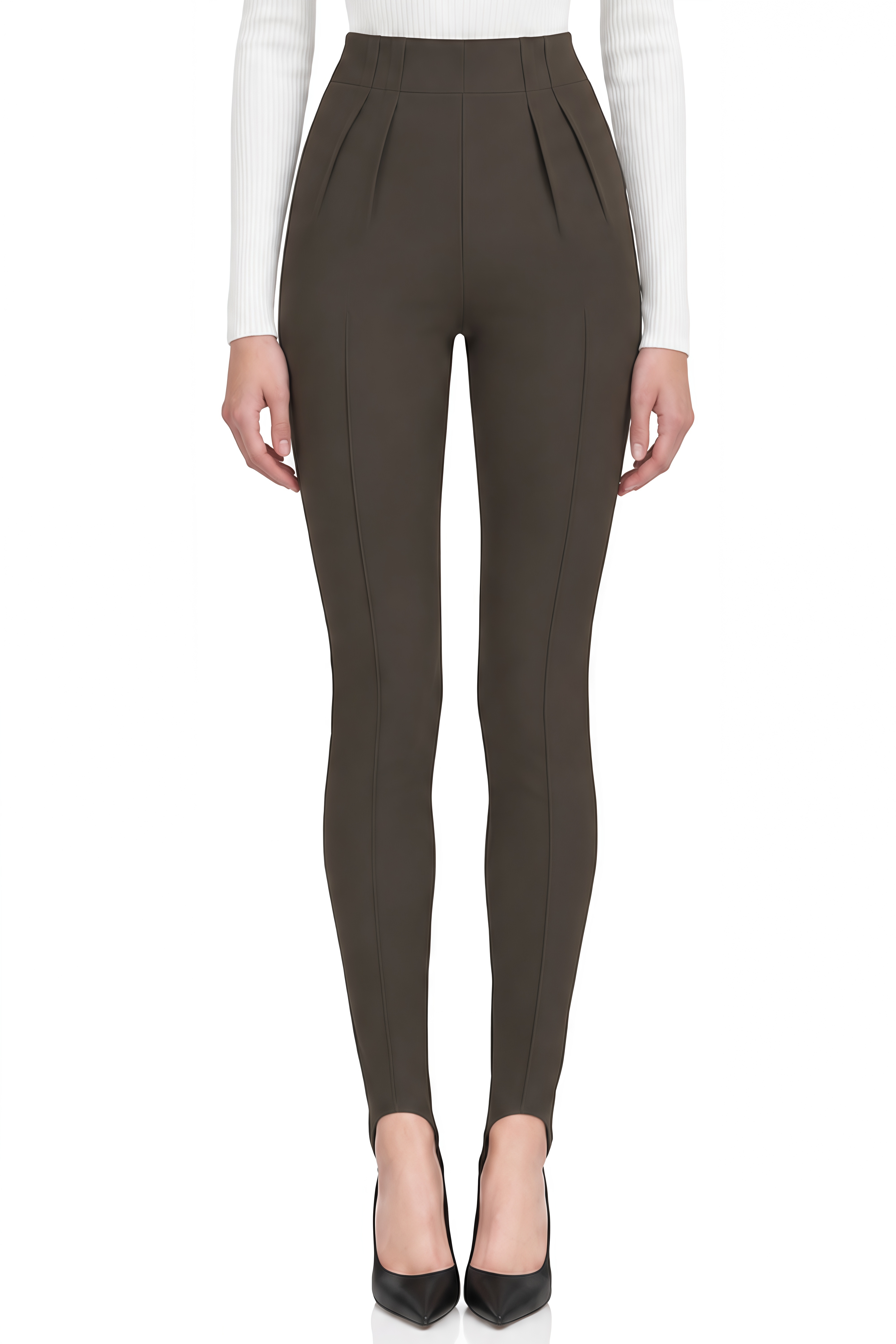 Linnea Dark Grey High-Waisted Pleated Trousers