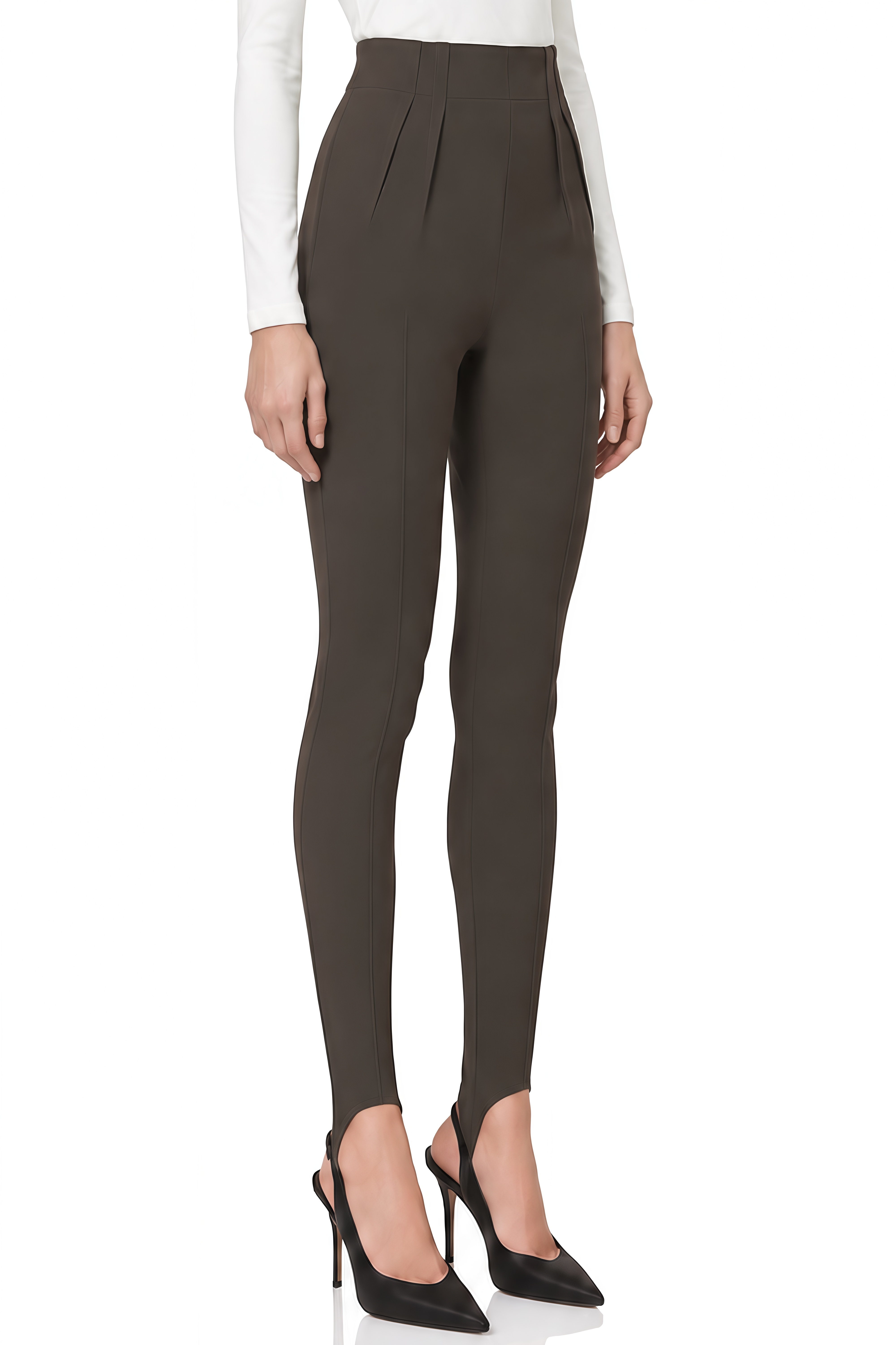 Linnea Dark Grey High-Waisted Pleated Trousers
