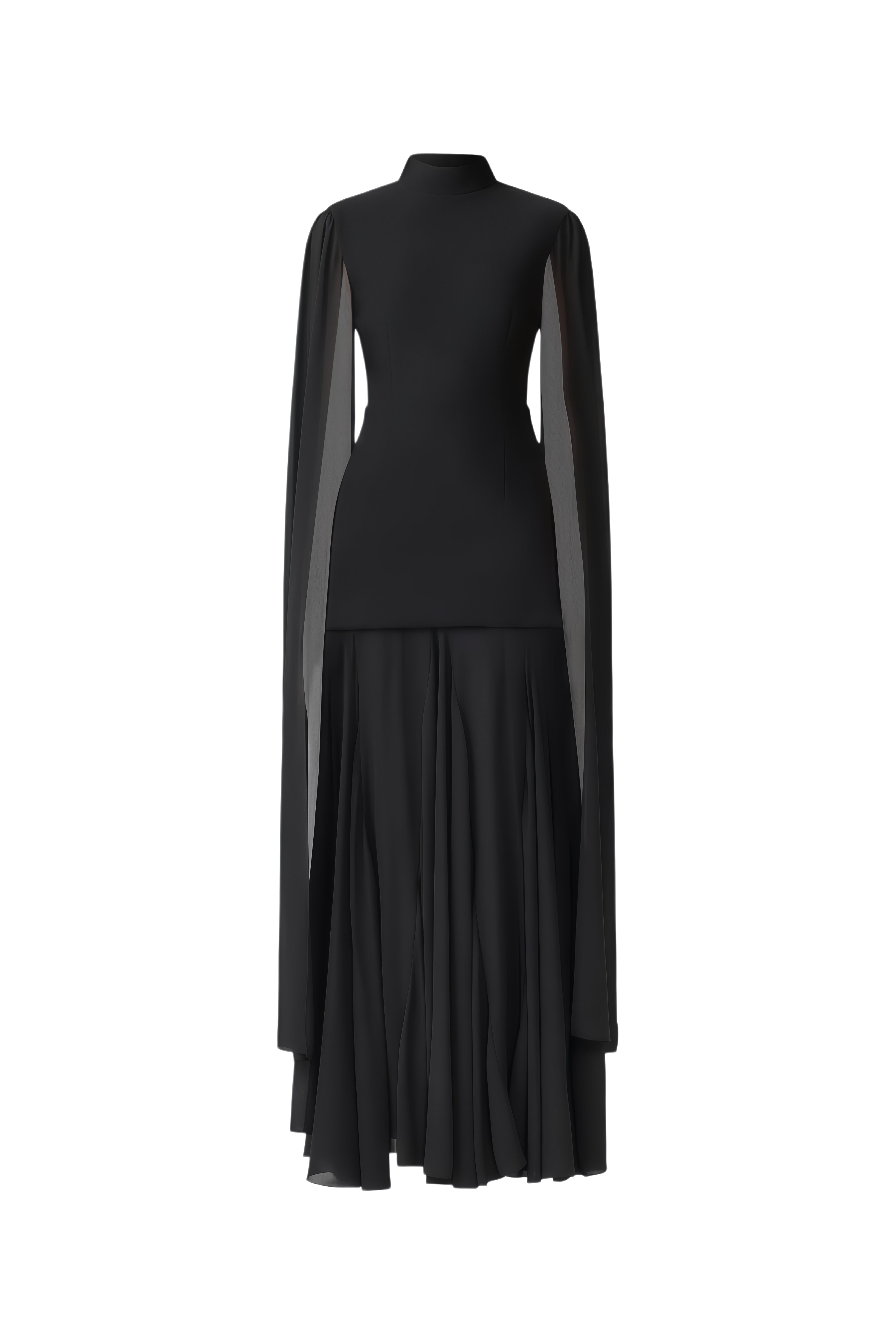 Elodie Black Sleeveless Turtleneck Maxi Dress