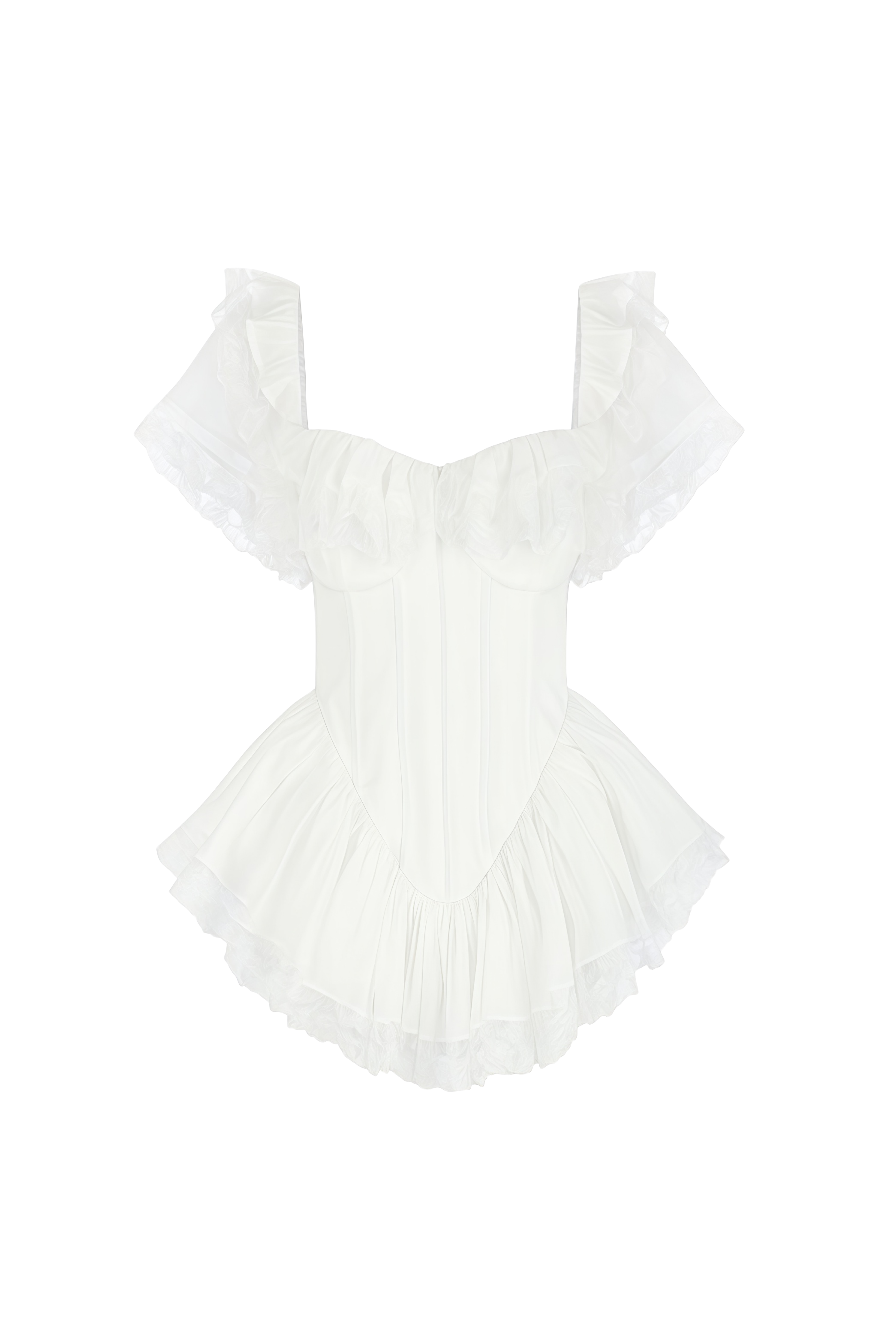 Odette White Corset Lace Mini Dress