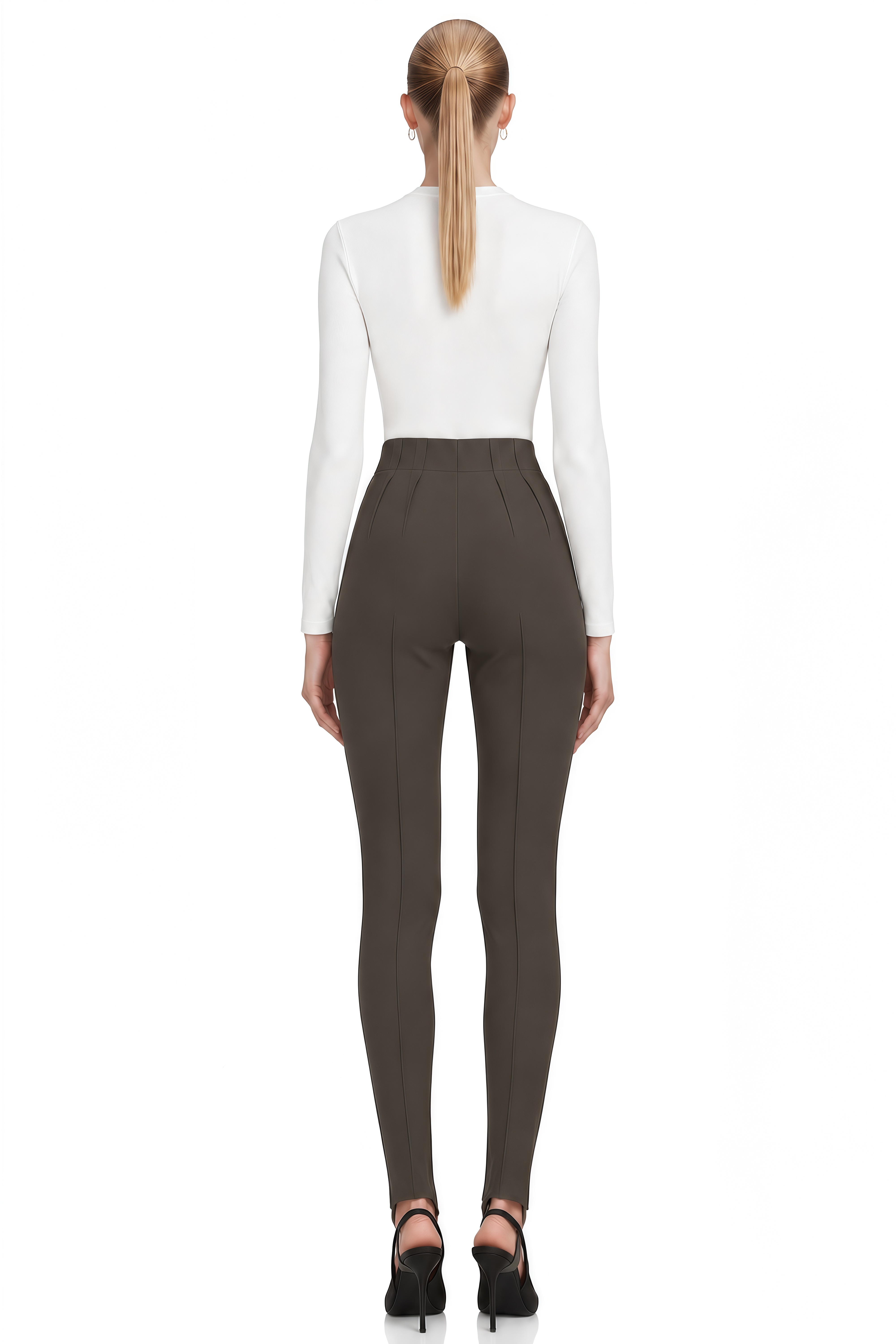 Linnea Dark Grey High-Waisted Pleated Trousers