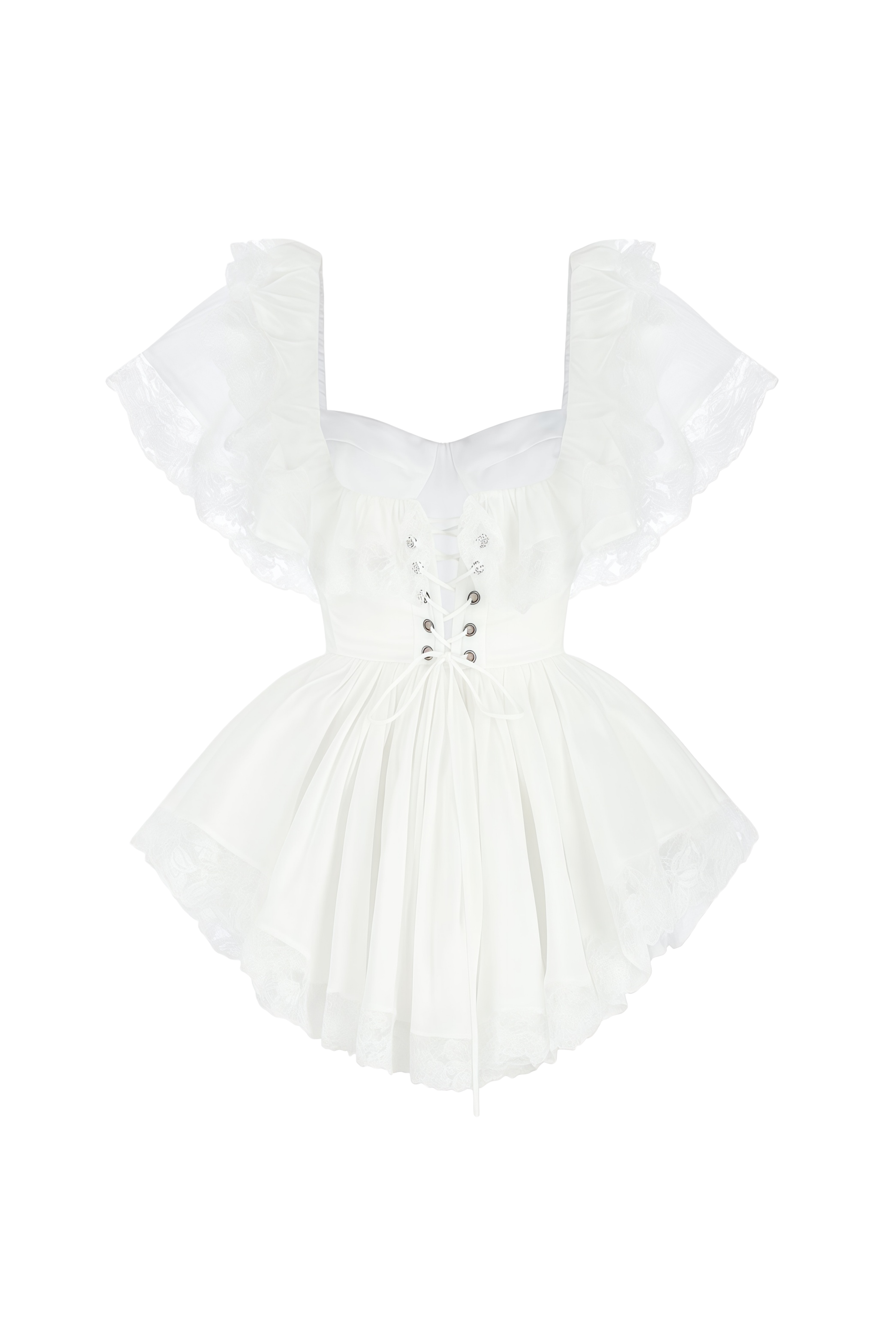 Odette White Corset Lace Mini Dress
