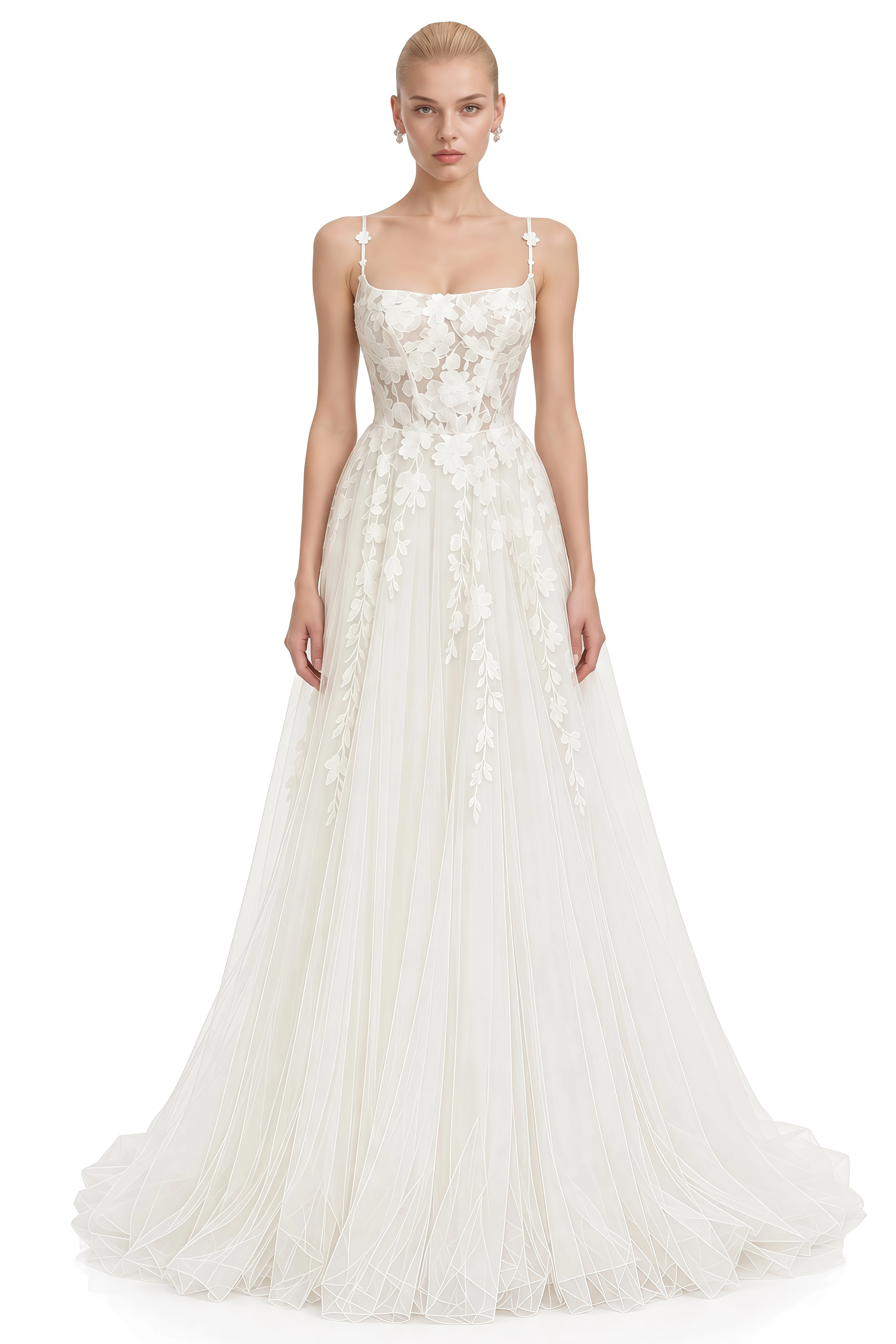 Eloise White Sleeveless Floral Appliqué Maxi Dress