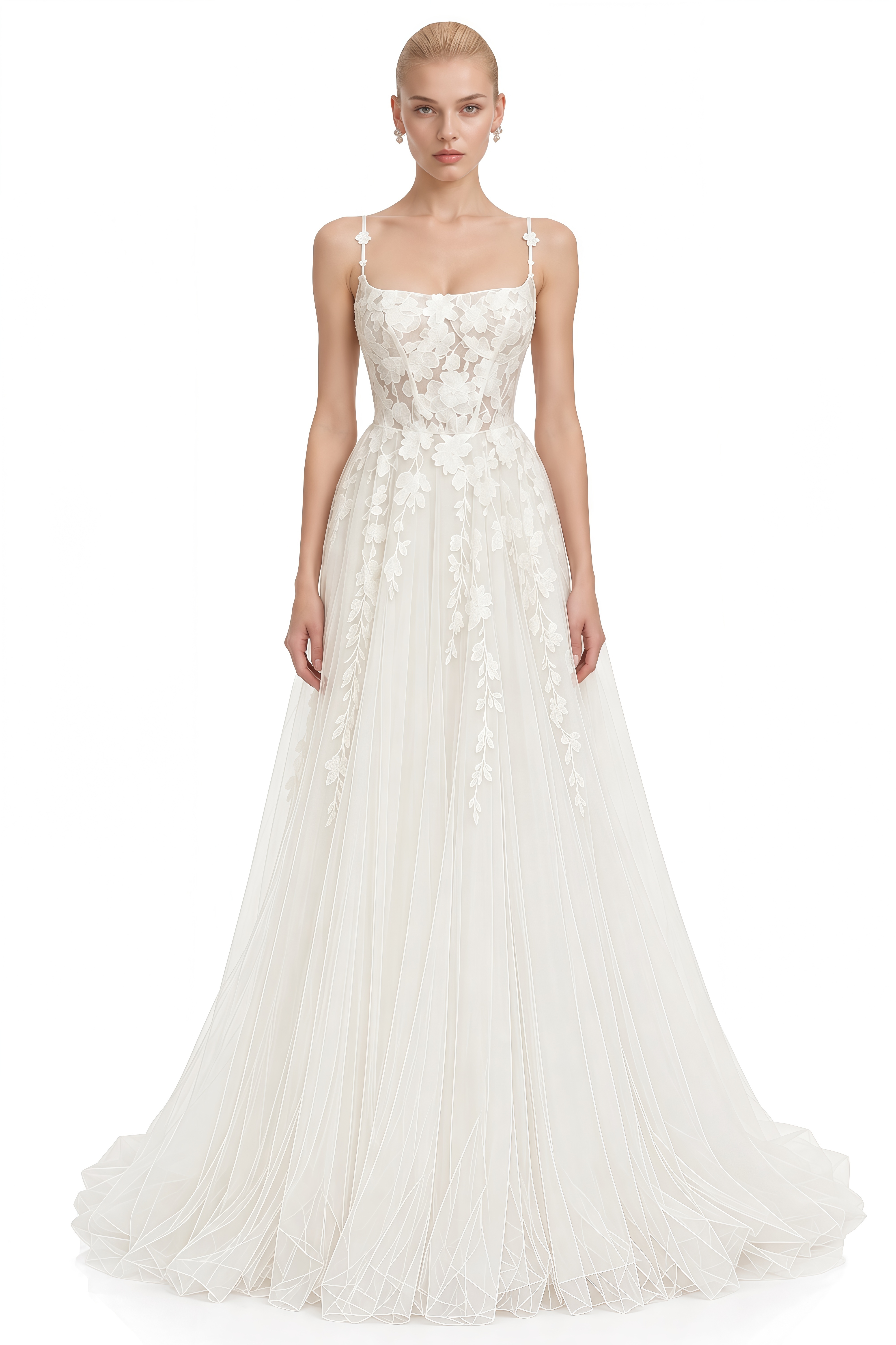 Eloise White Sleeveless Floral Appliqué Maxi Dress
